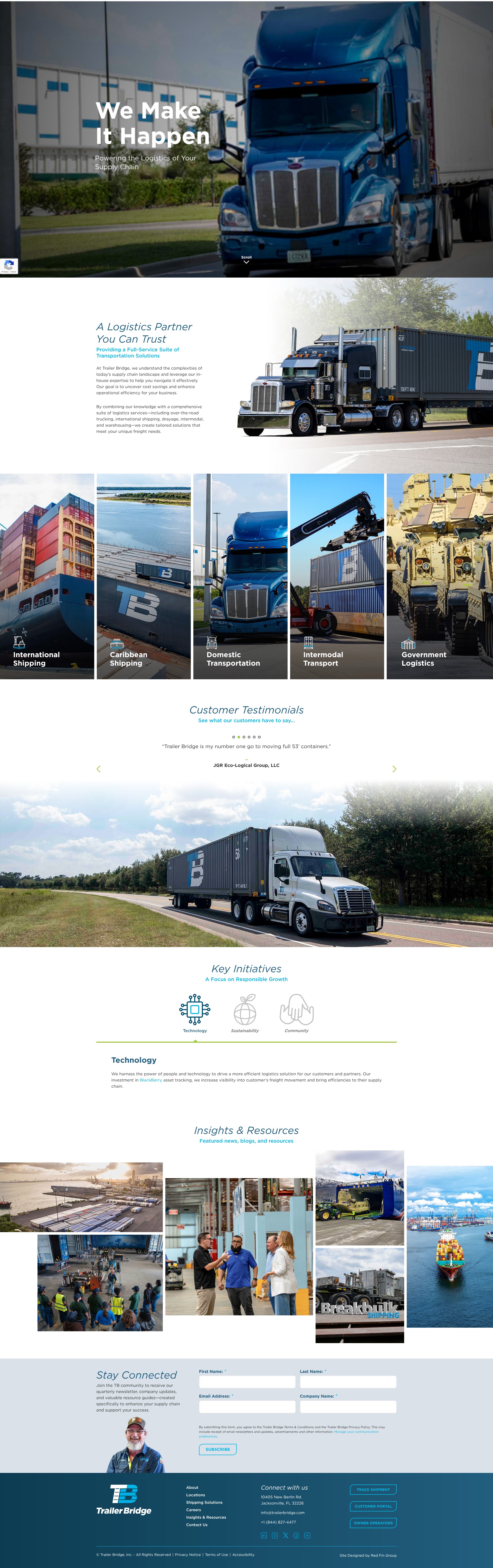 Screenshot of trailerbridge.com