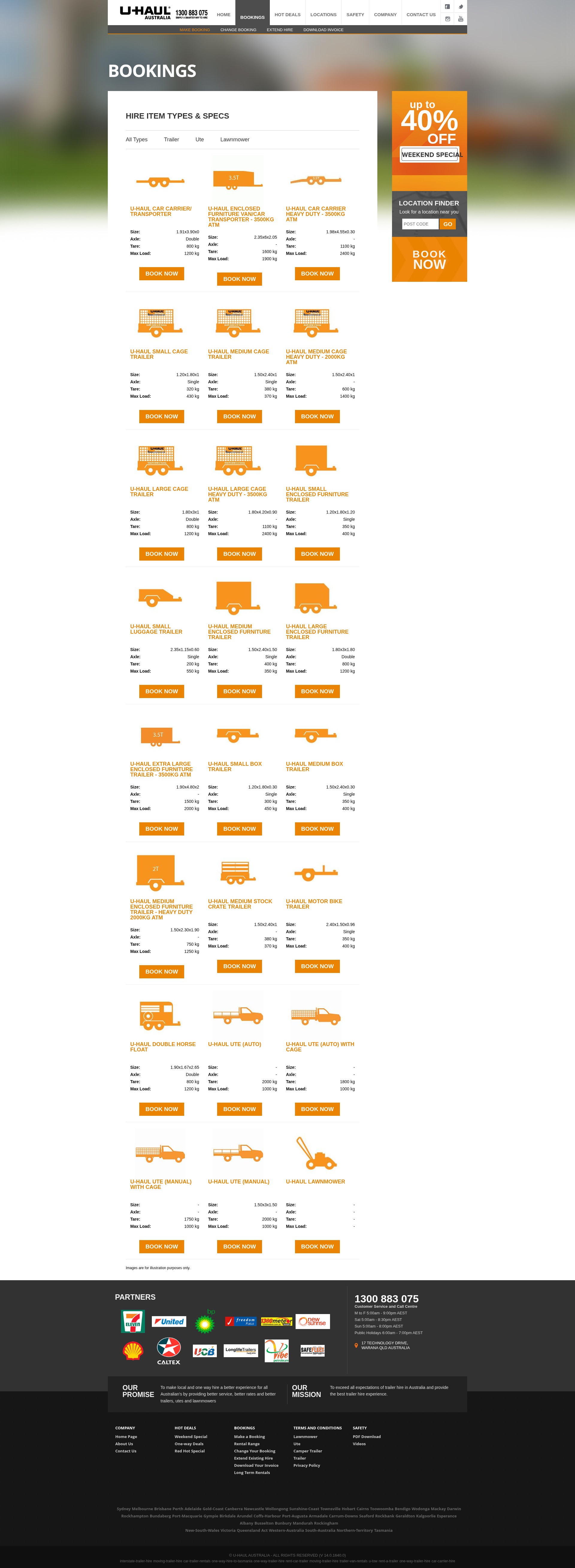 Screenshot of trailerrentals.com.au
