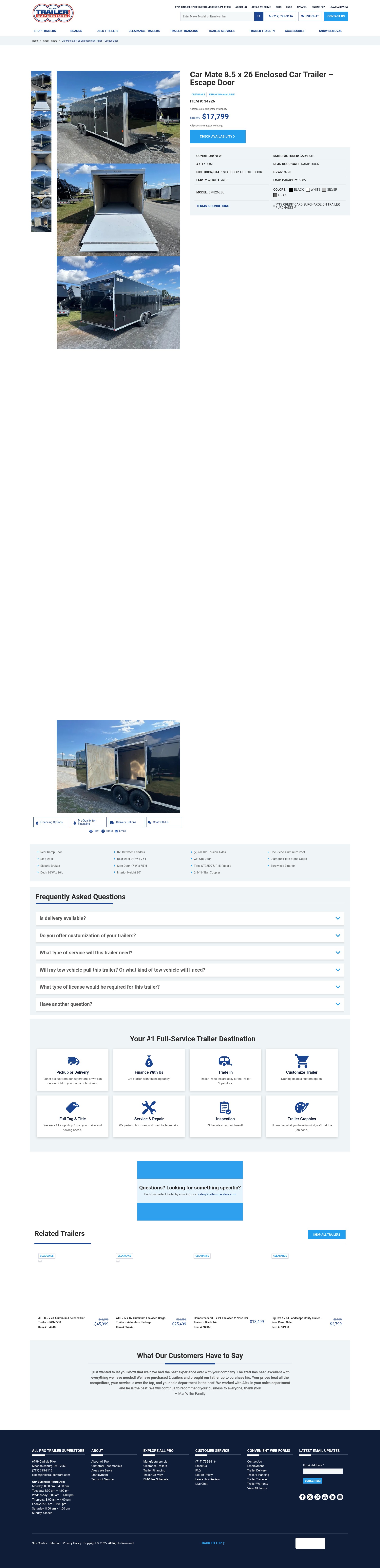 Screenshot of trailersuperstore.com