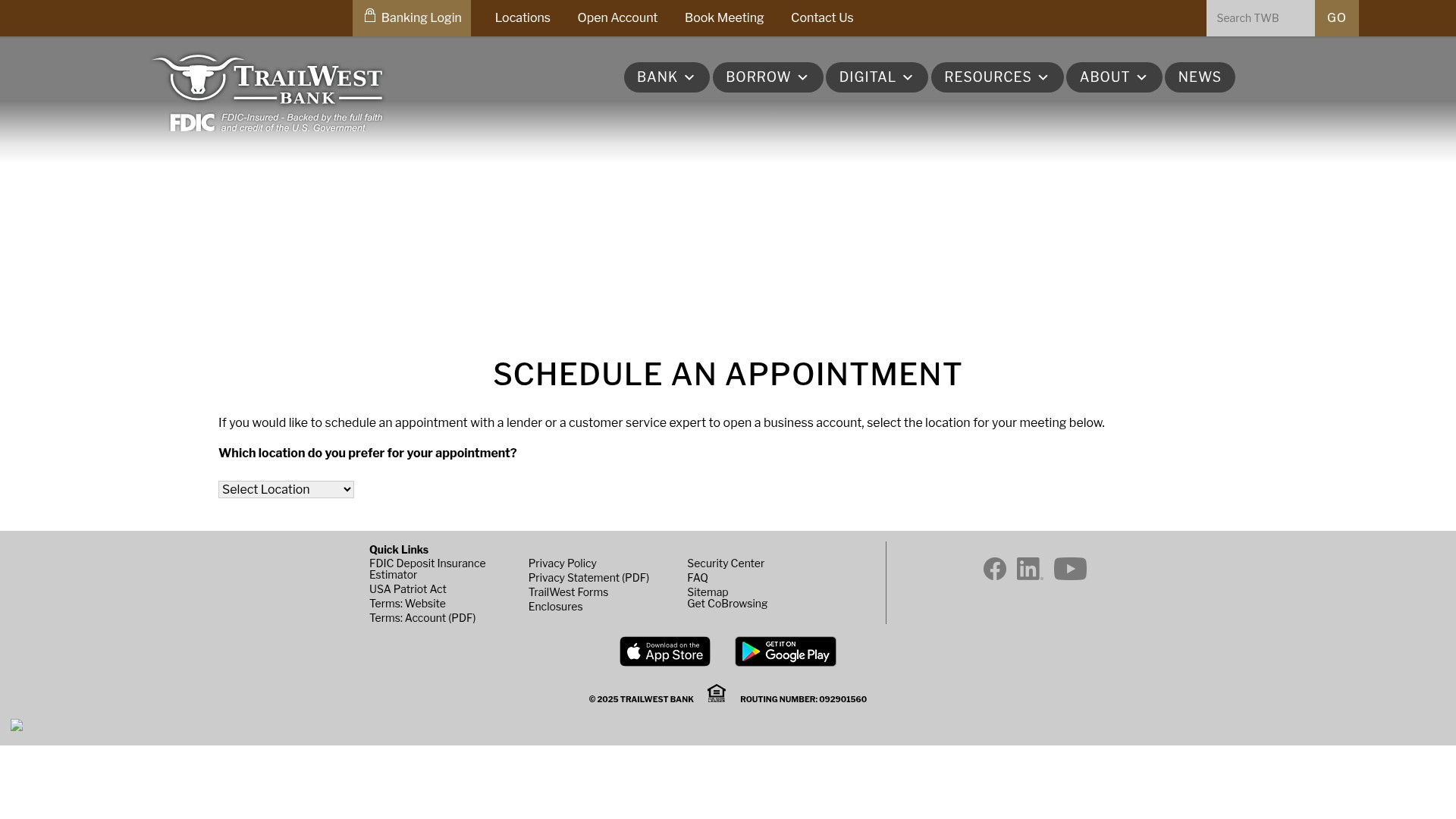 Screenshot of trailwest.bank
