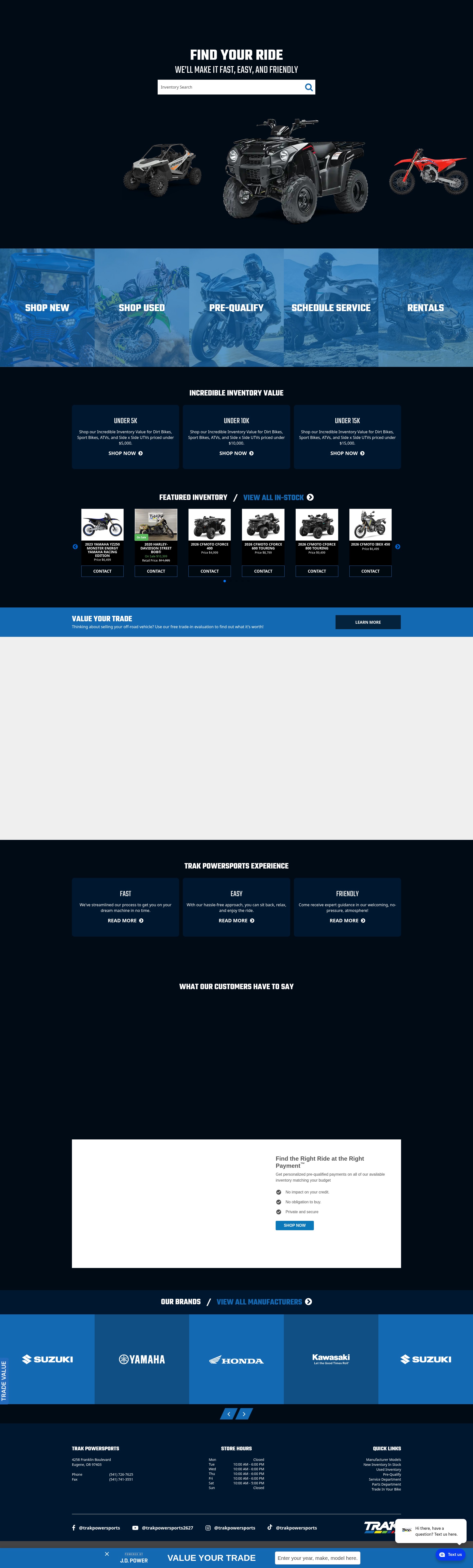Screenshot of trakpowersports.com