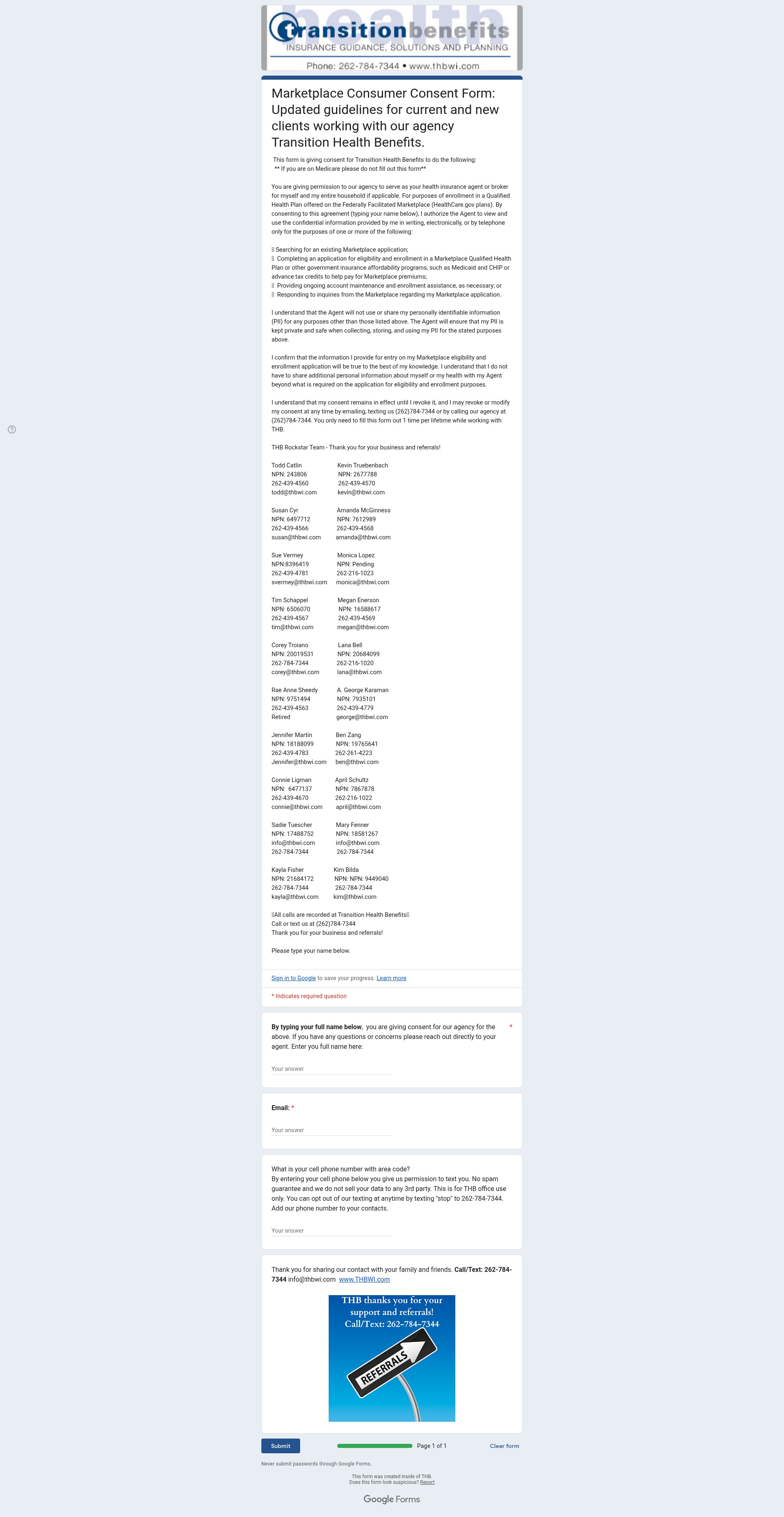 Screenshot of transitionhealthbenefits.com