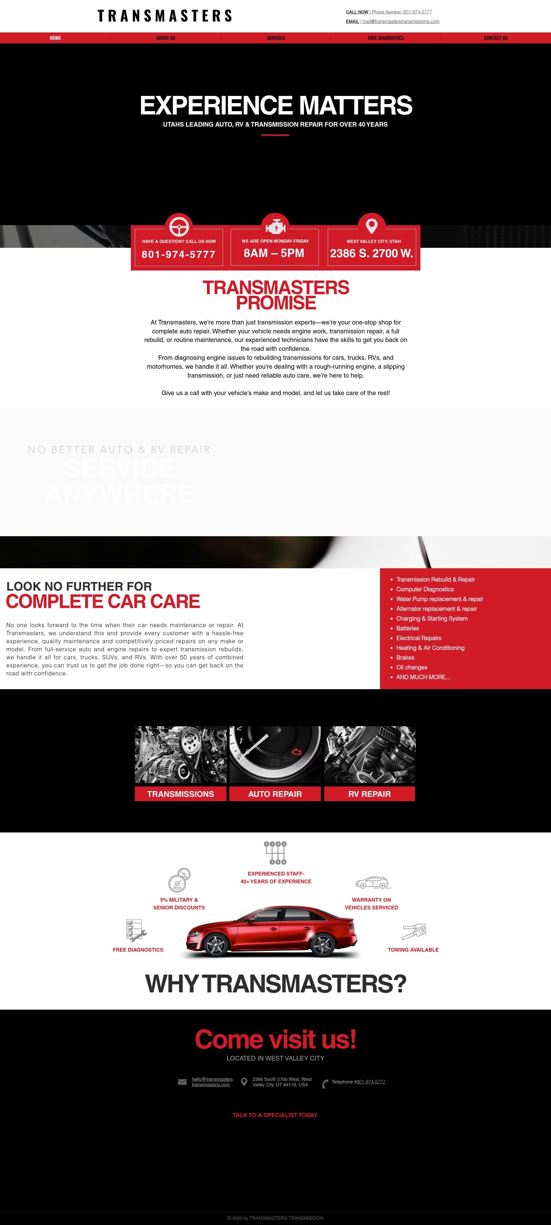 Screenshot of transmasterstransmissions.com