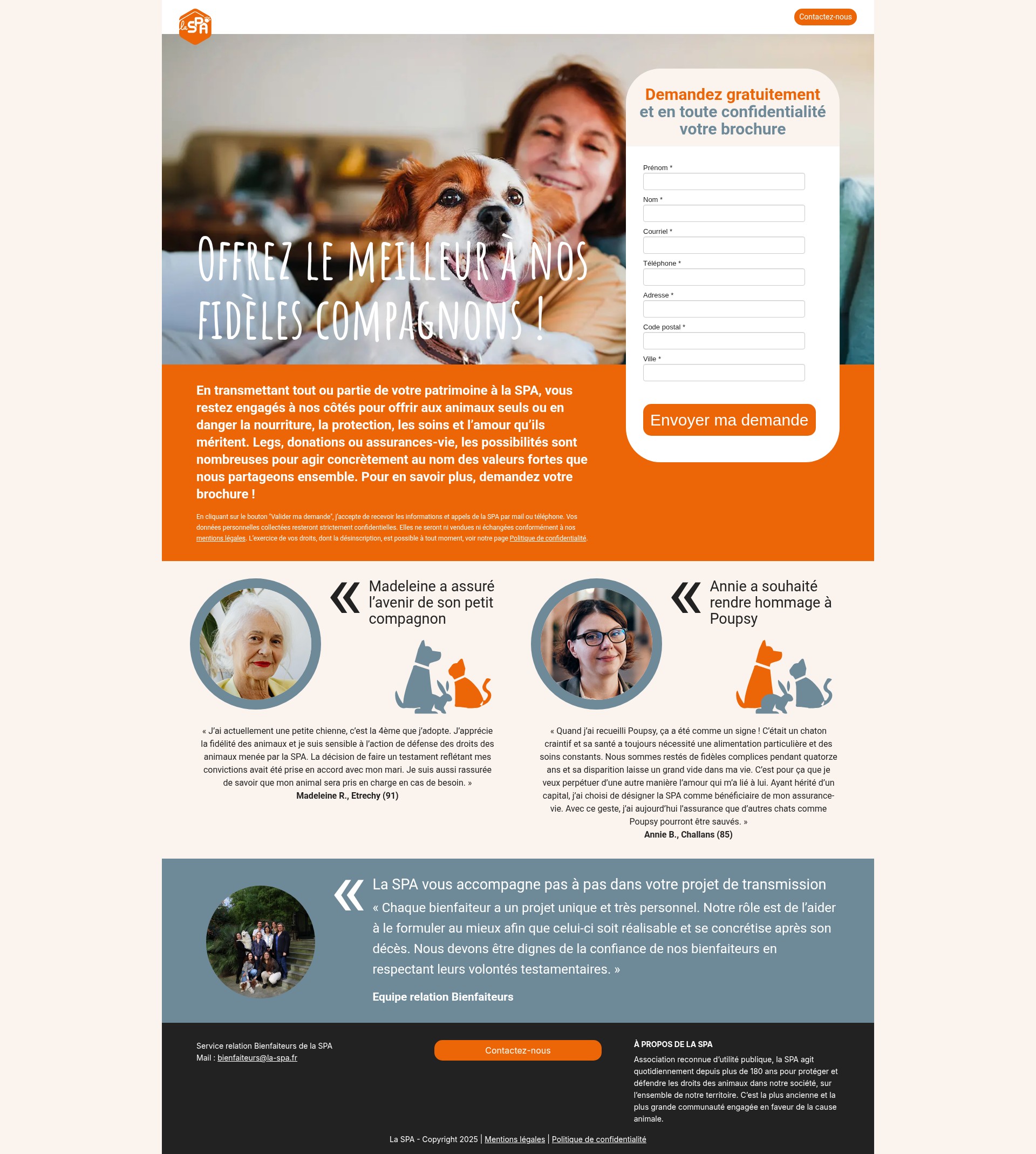Screenshot of transmettre.la-spa.fr