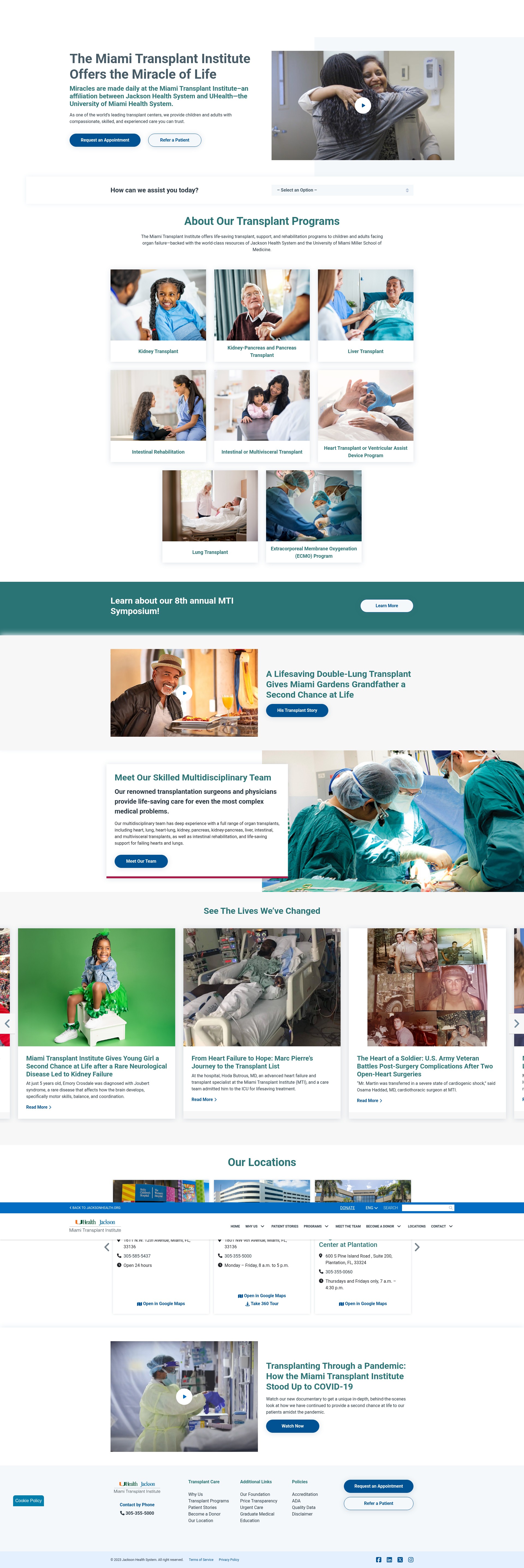 Screenshot of transplant.jacksonhealth.org