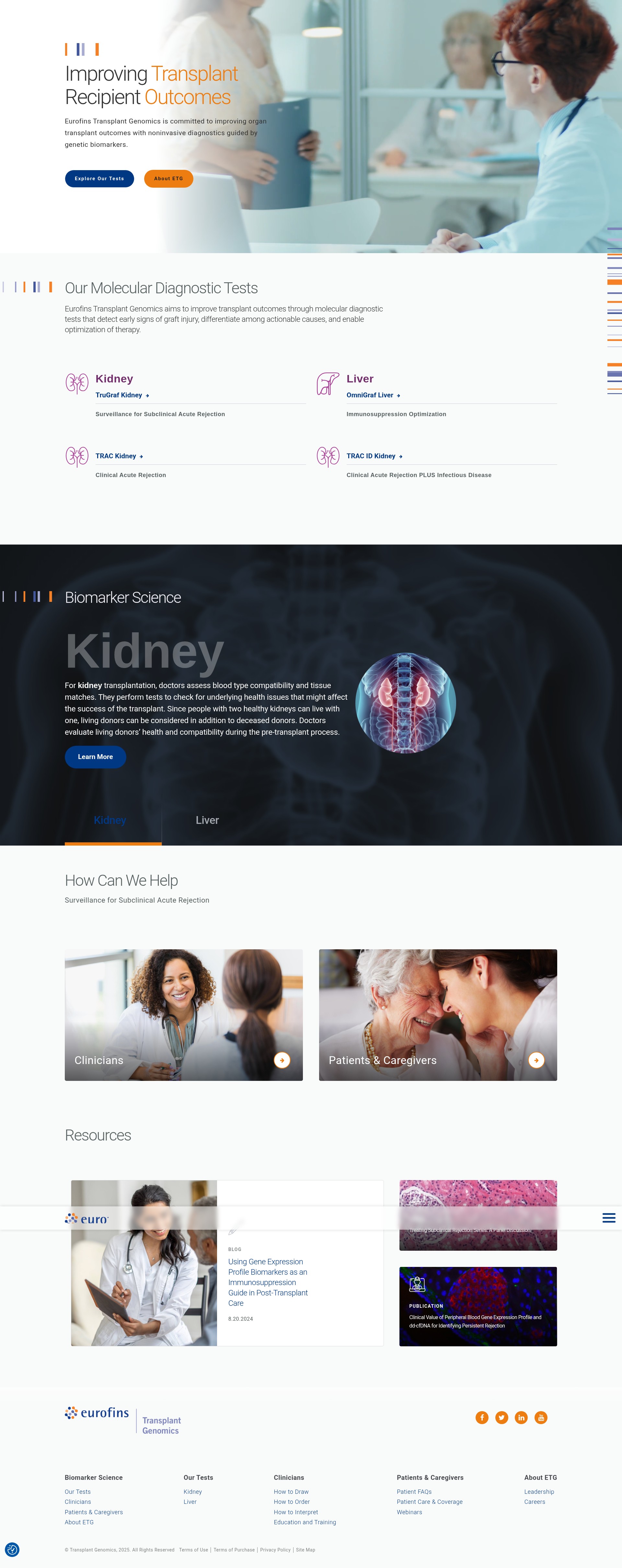 Screenshot of transplantgenomics.com
