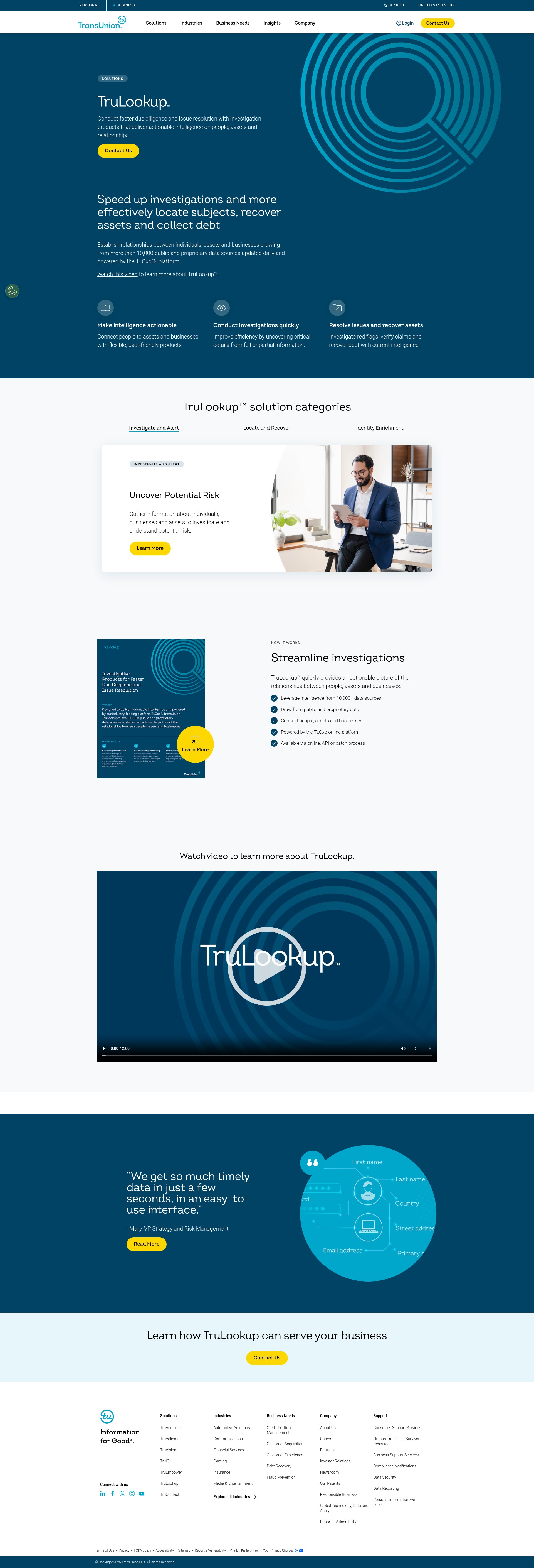 Screenshot of transunion.com