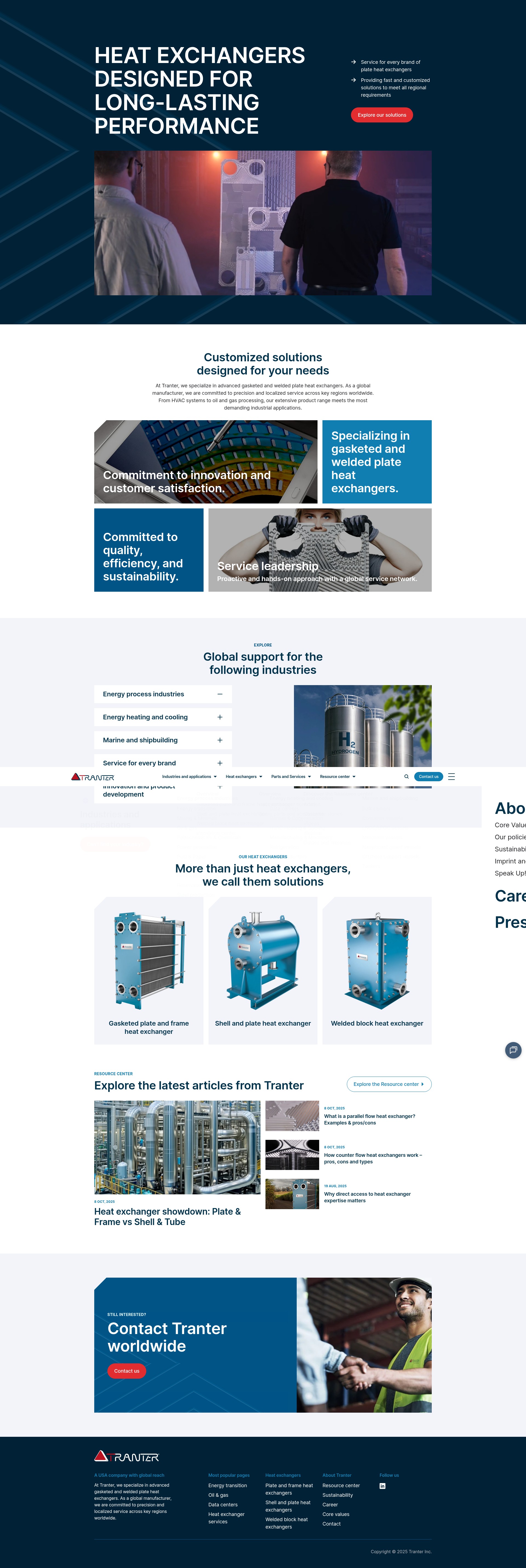 Screenshot of tranter.com