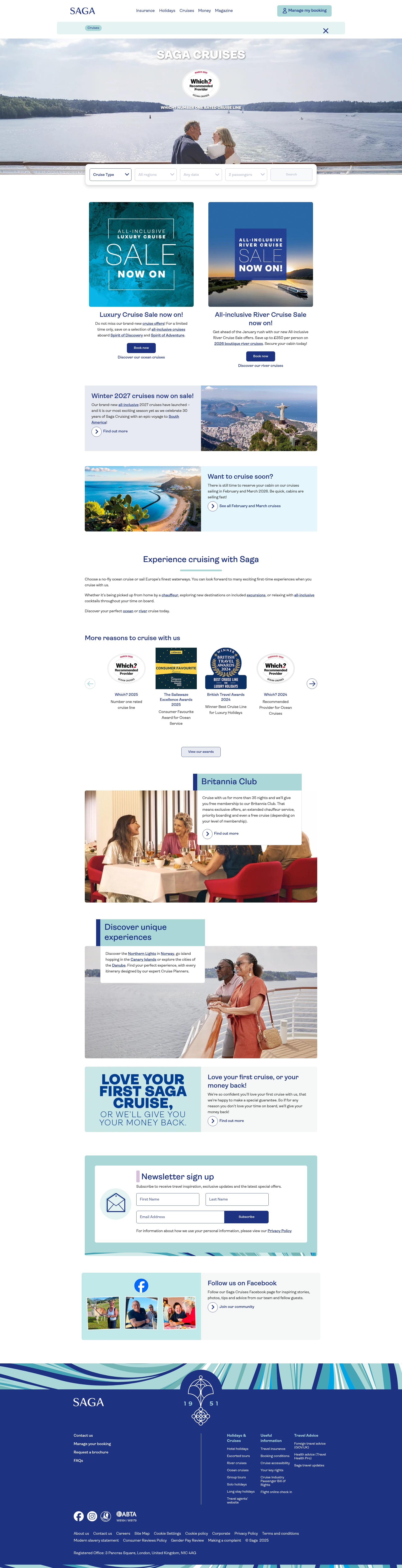 Screenshot of travel.saga.co.uk