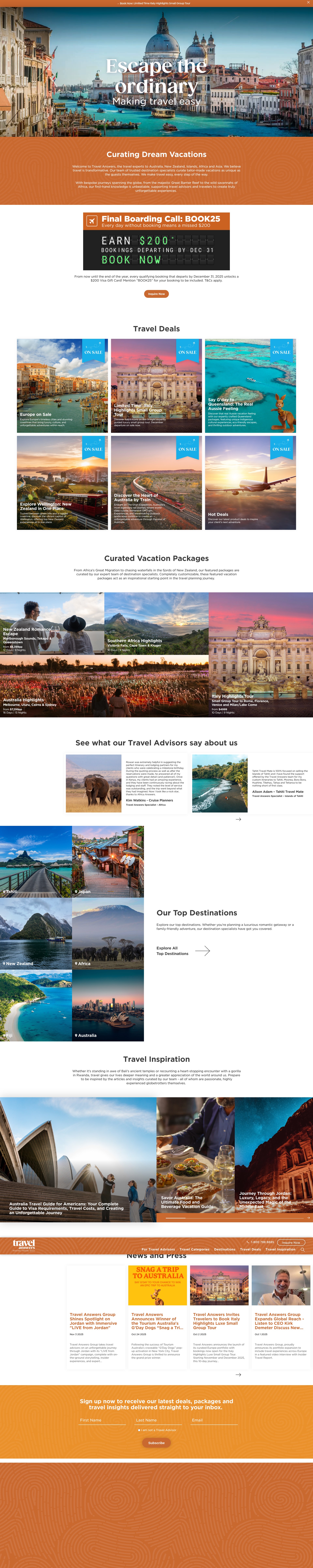 Screenshot of travelanswersgroup.com