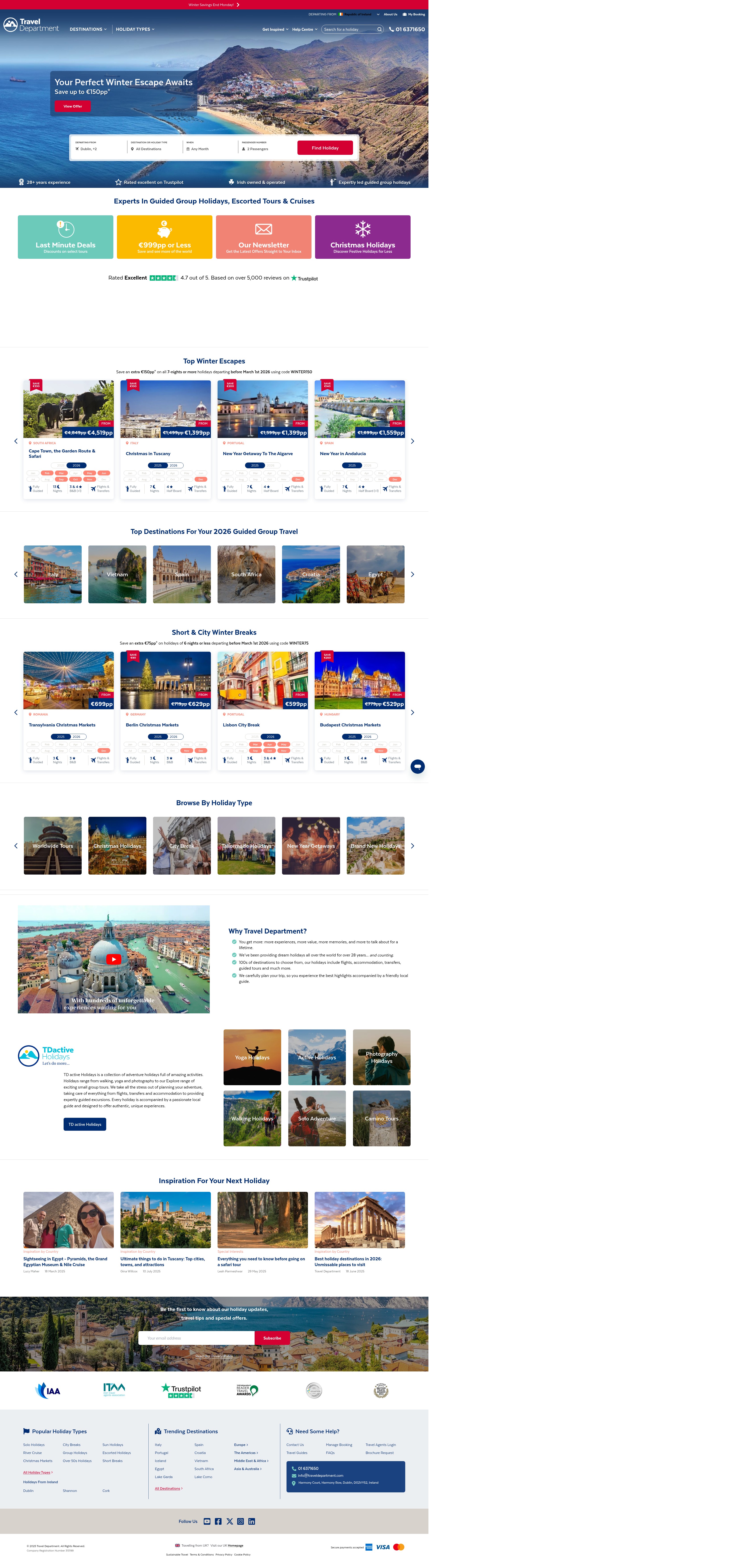 Screenshot of traveldepartment.com