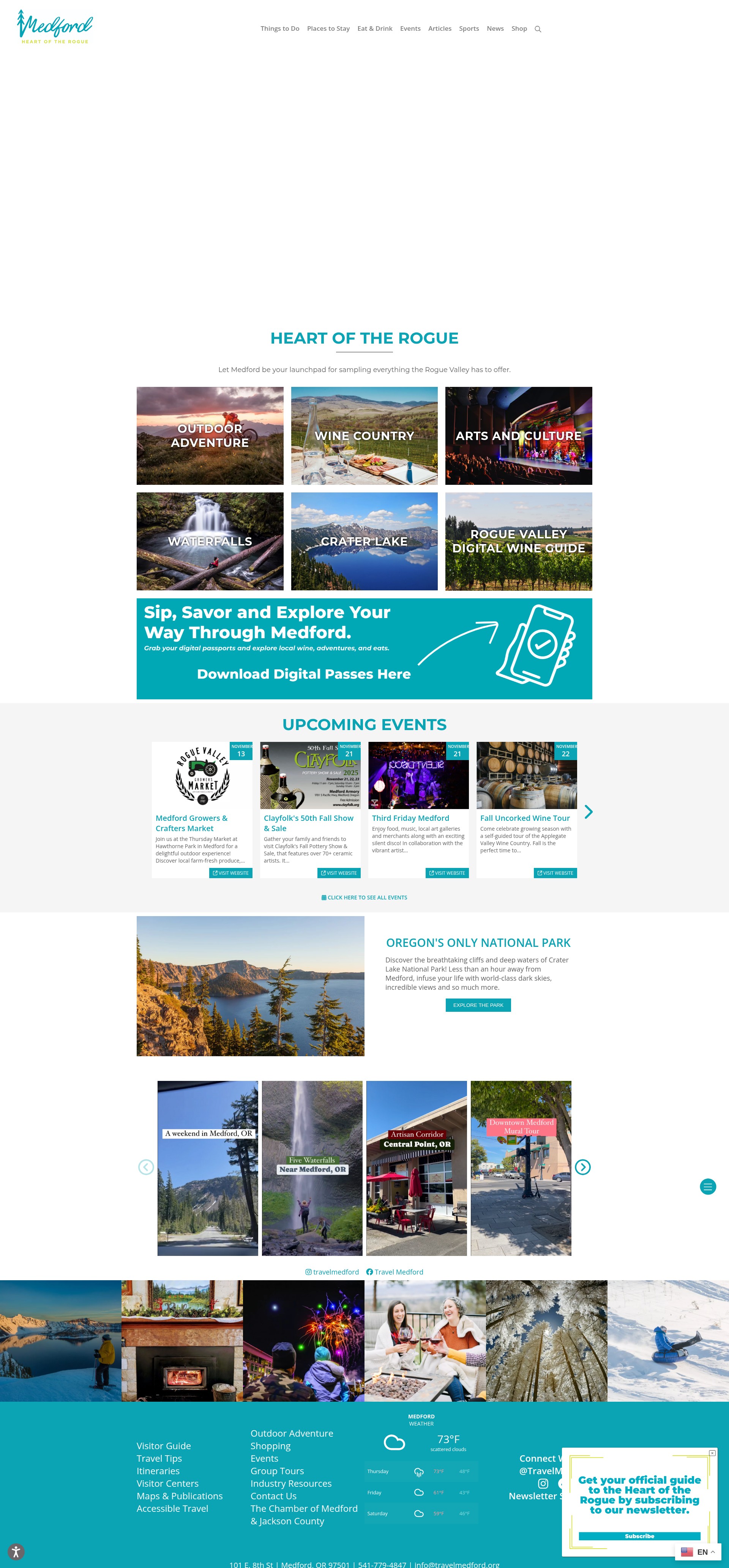 Screenshot of travelmedford.org