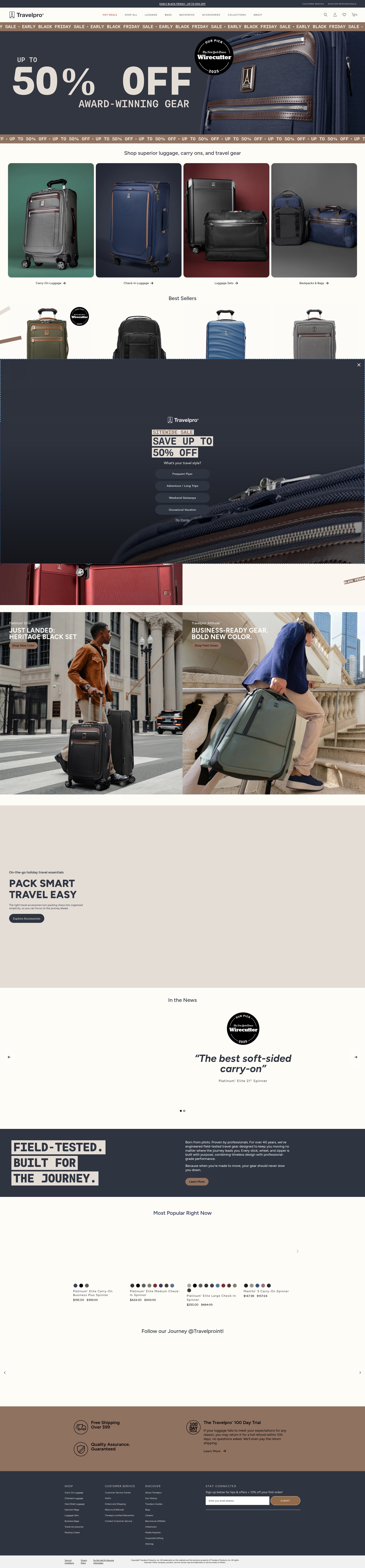 Screenshot of travelpro.com