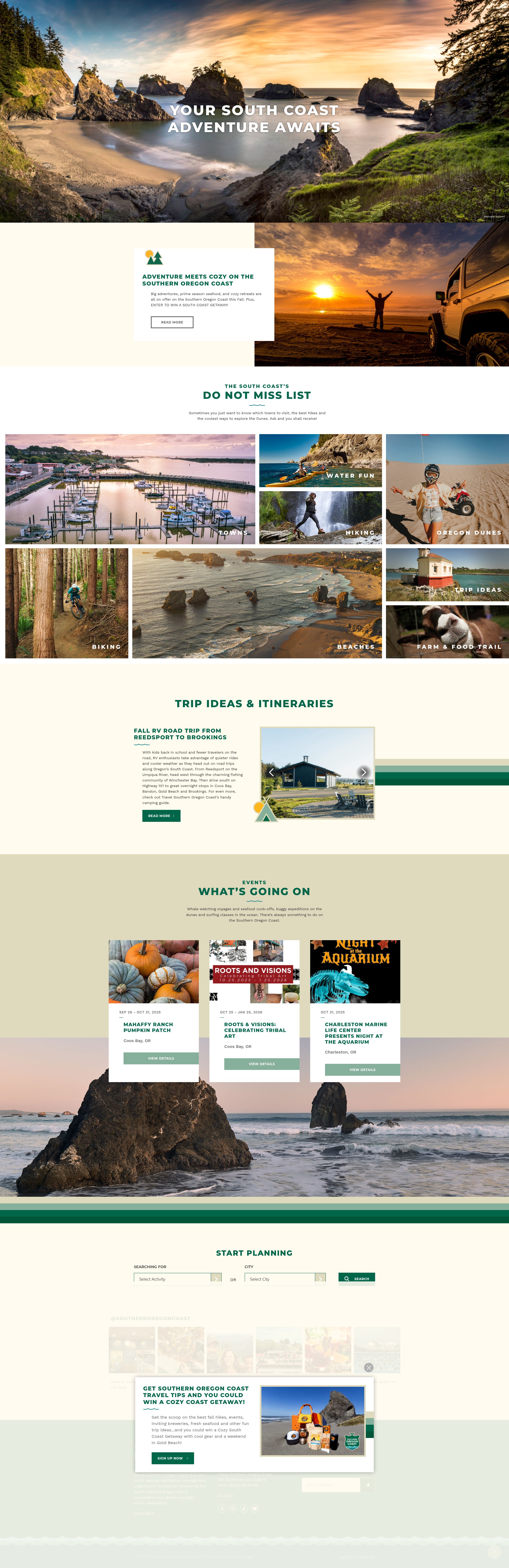 Screenshot of travelsouthernoregoncoast.com
