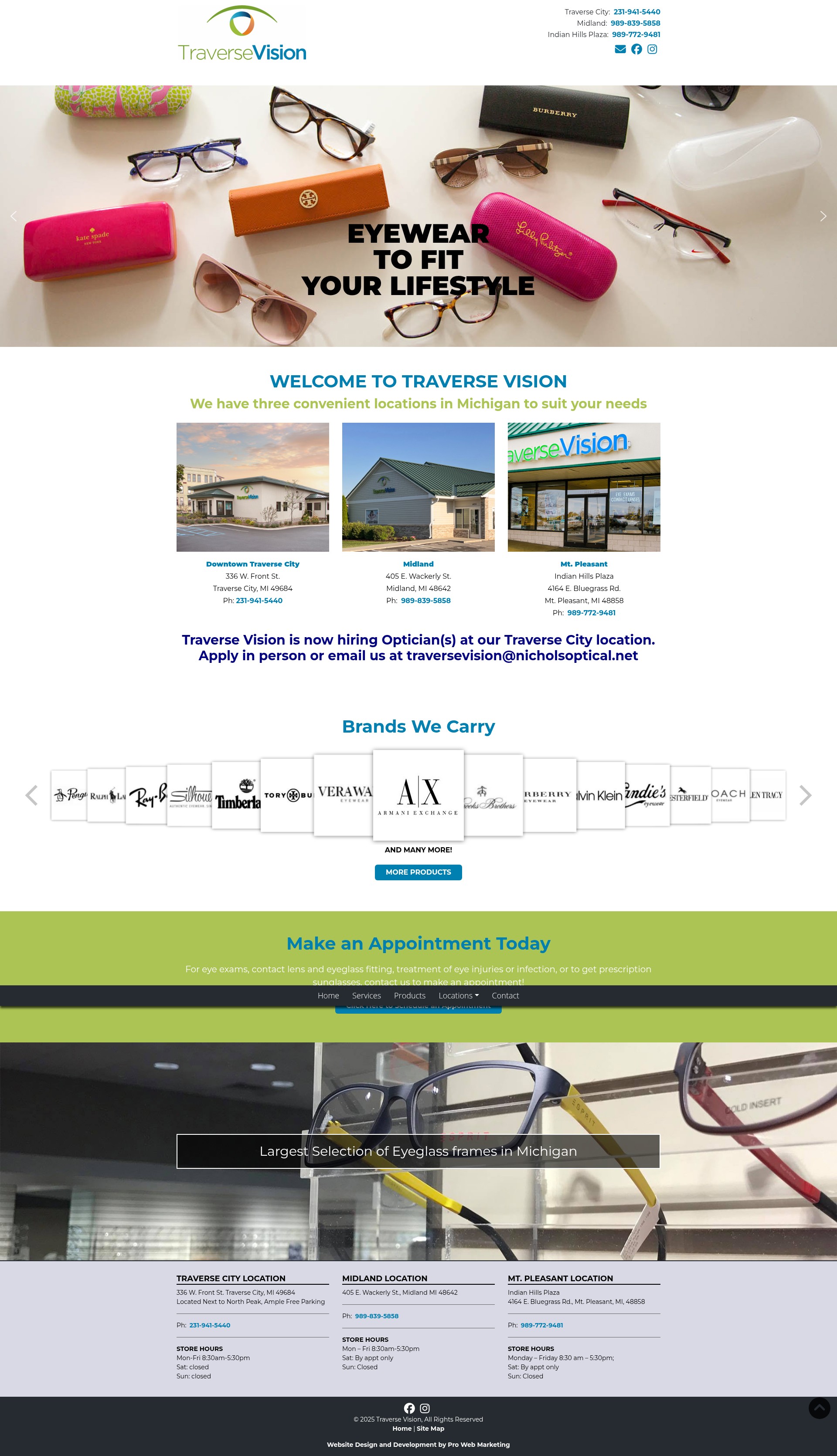 Screenshot of traversevision.com