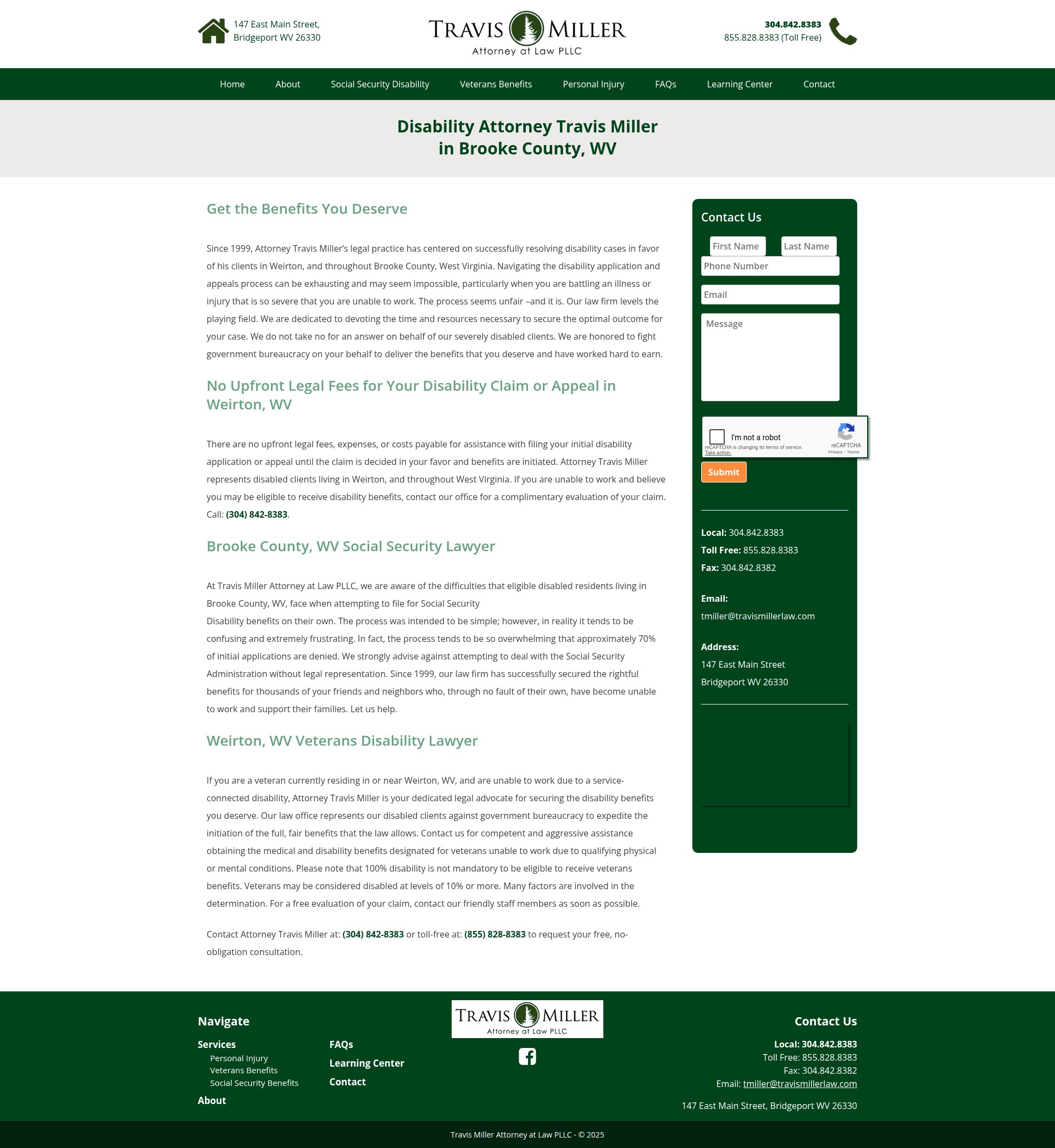Screenshot of travismillerlaw.com