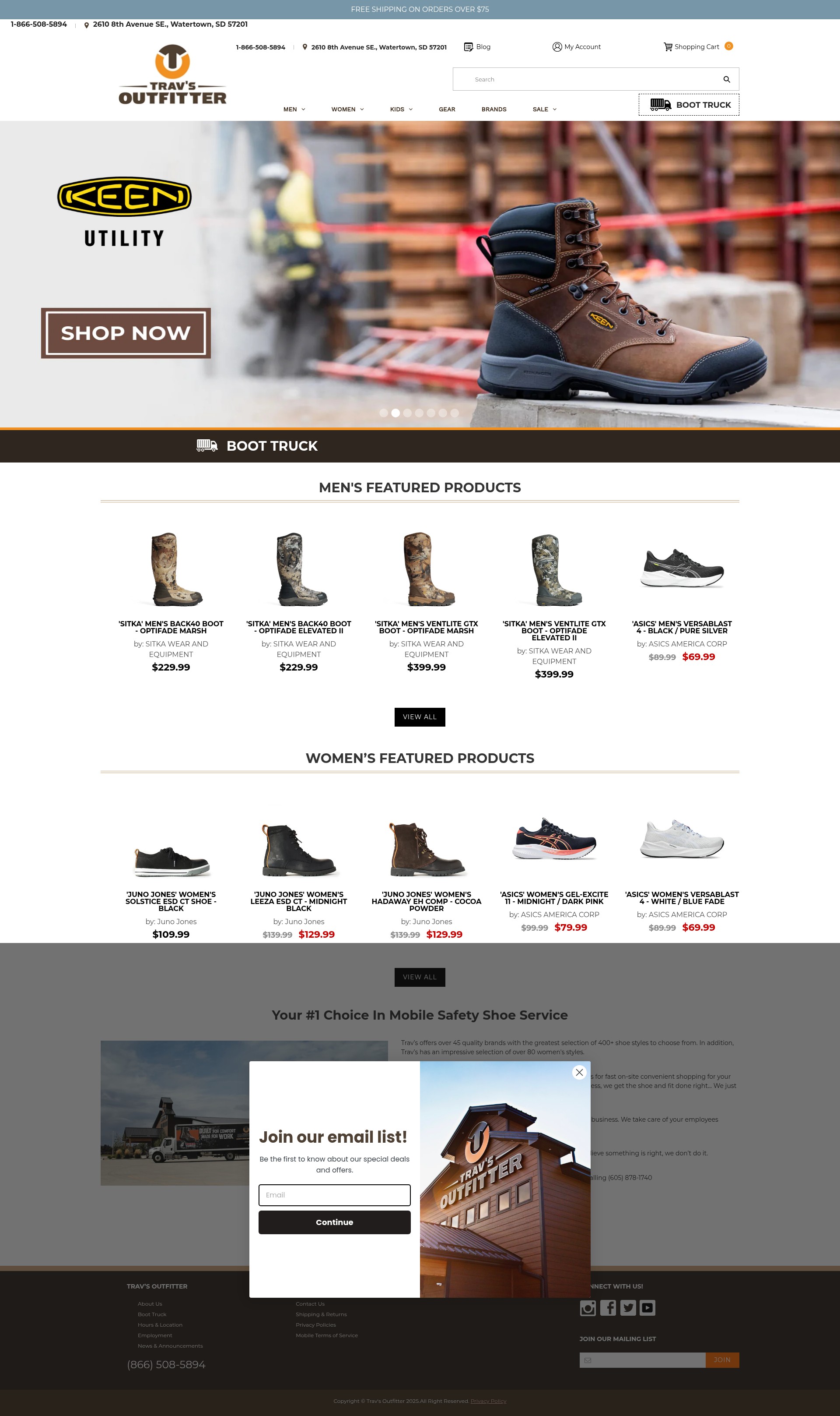 Screenshot of travsoutfitter.com