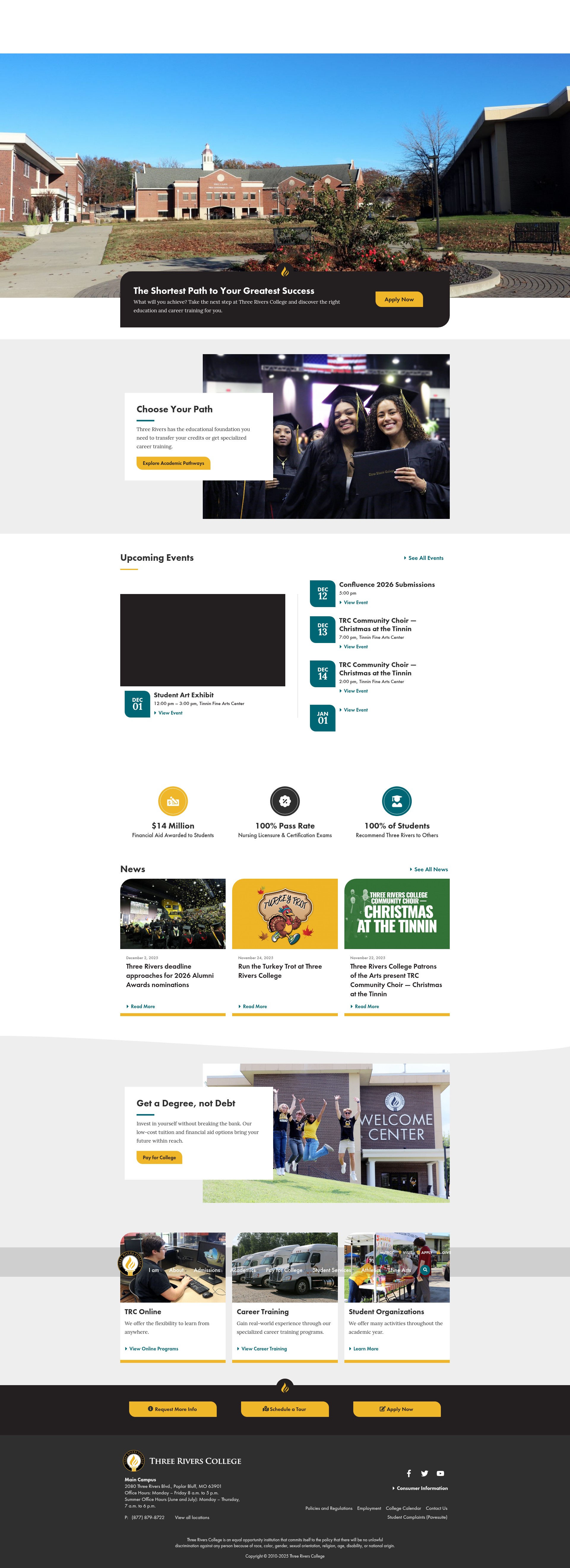 Screenshot of trcc.edu