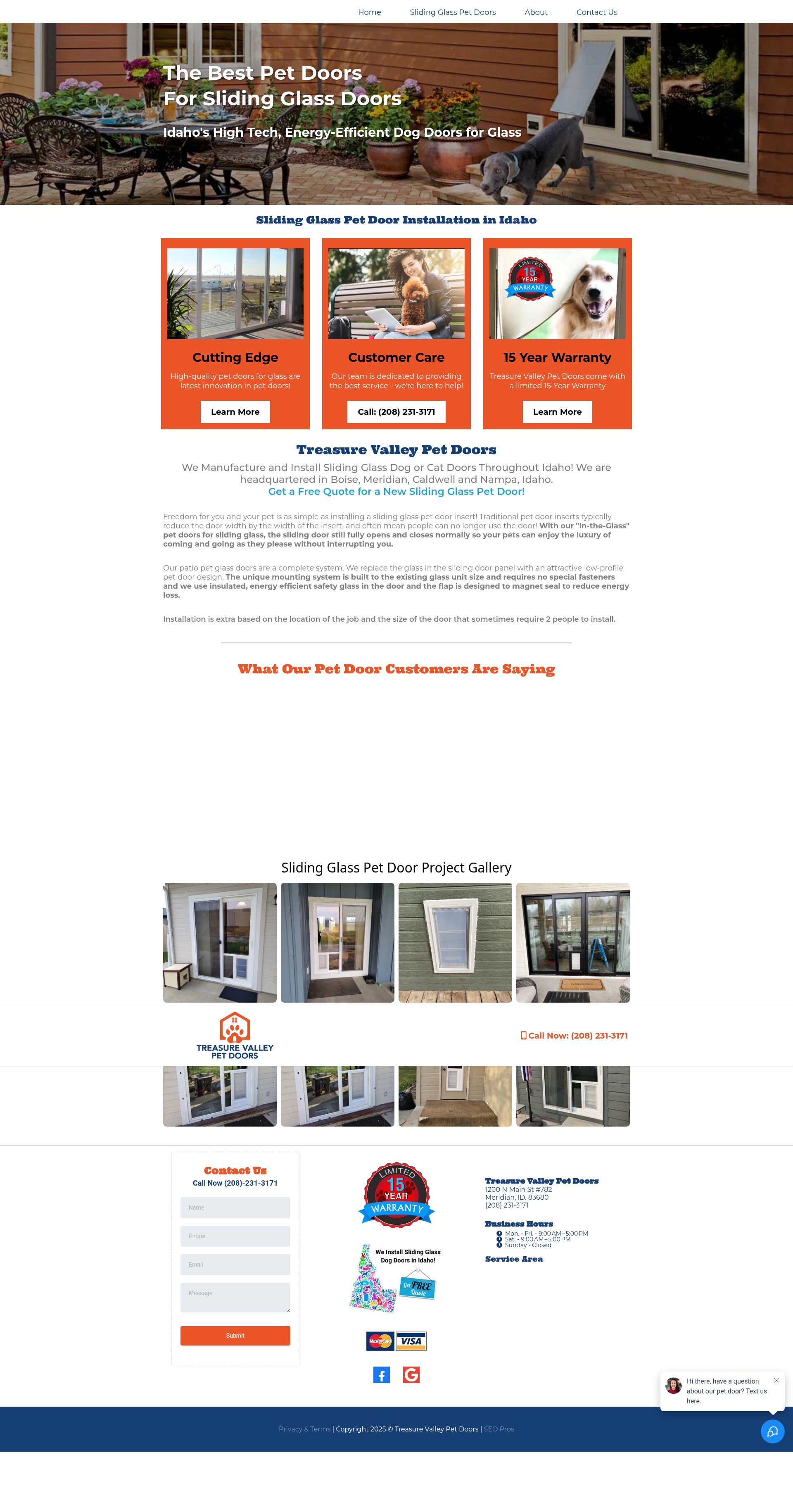 Screenshot of treasurevalleypetdoor.com