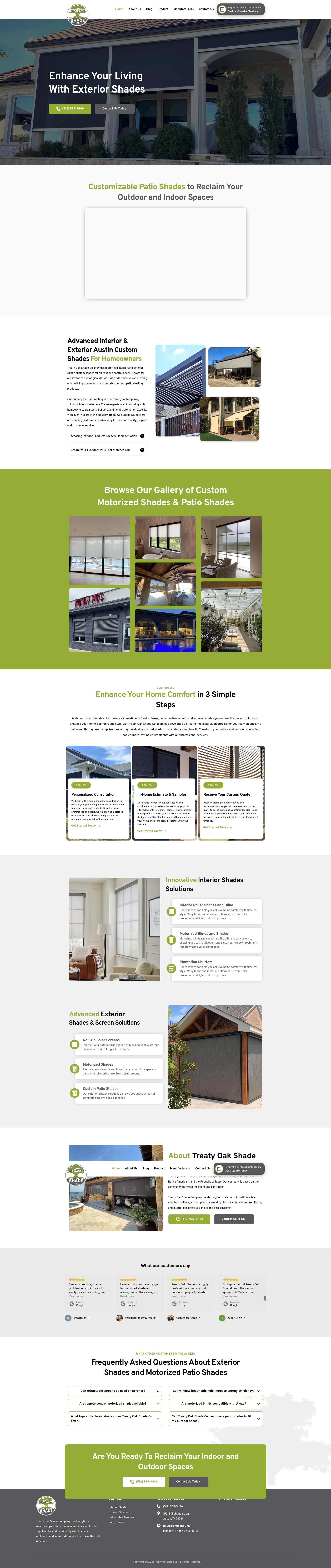 Screenshot of treatyoakshade.com