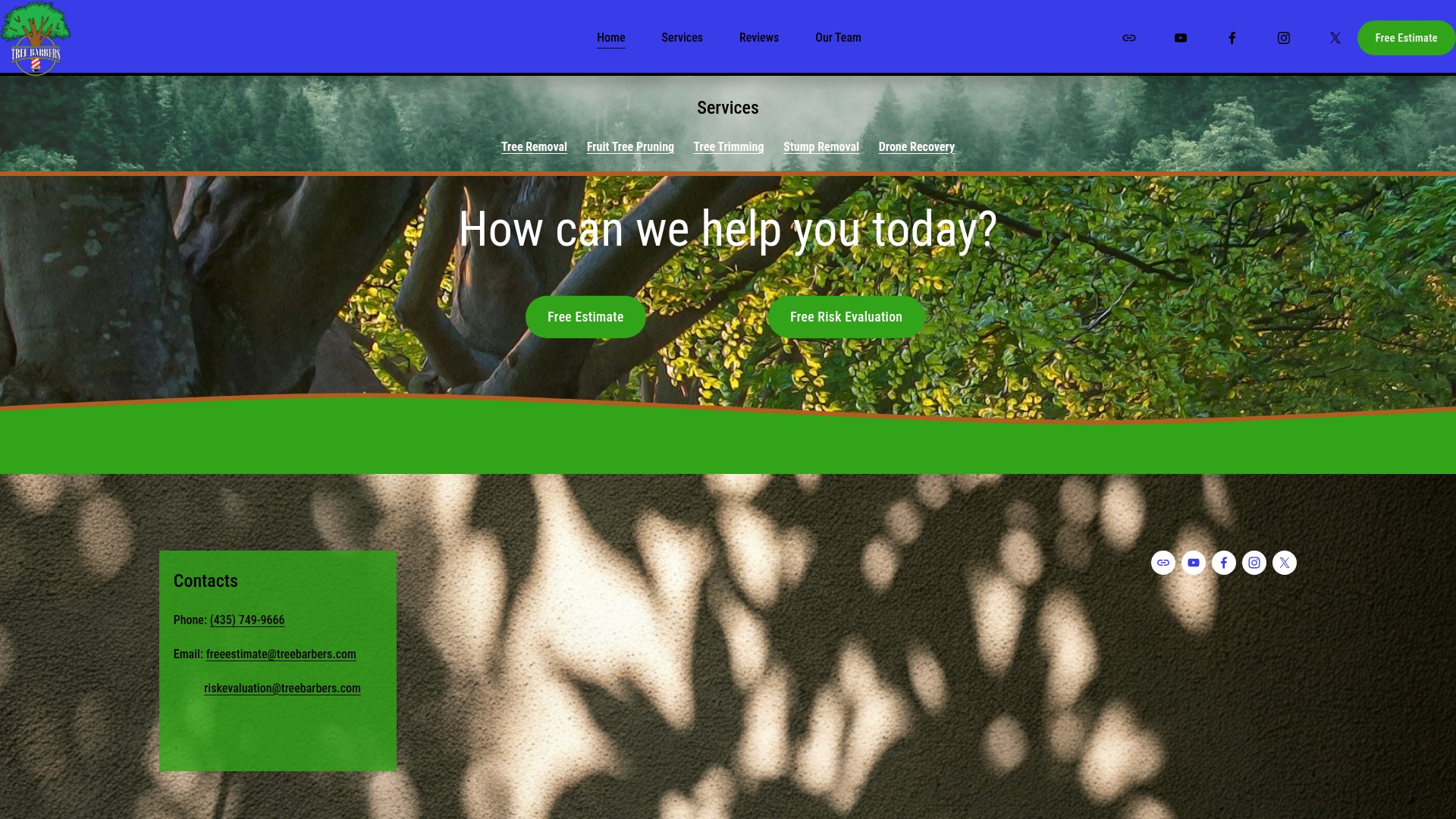 Screenshot of treebarbers.com