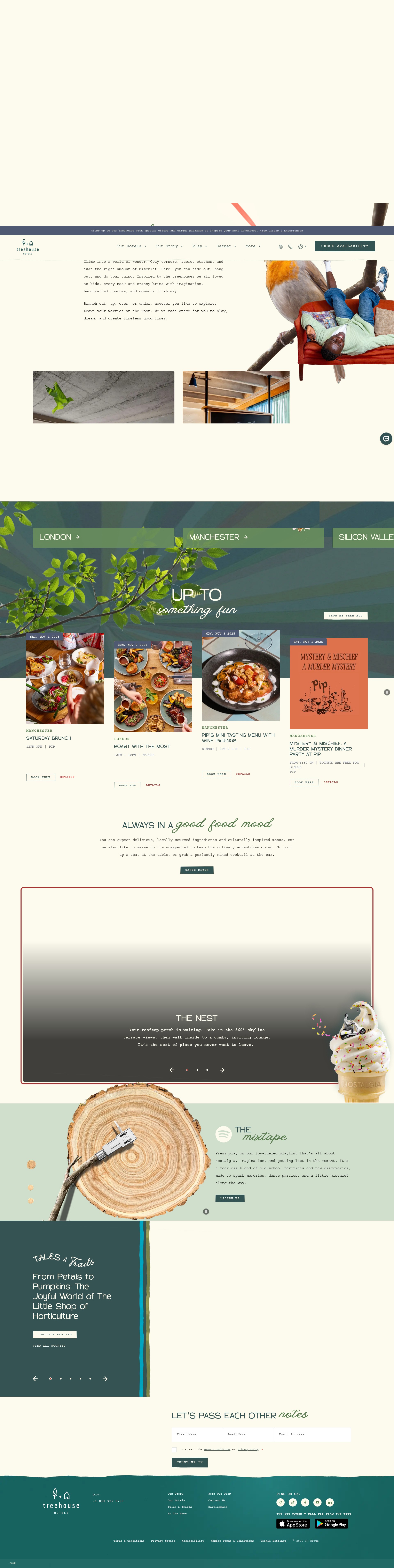 Screenshot of treehousehotels.com