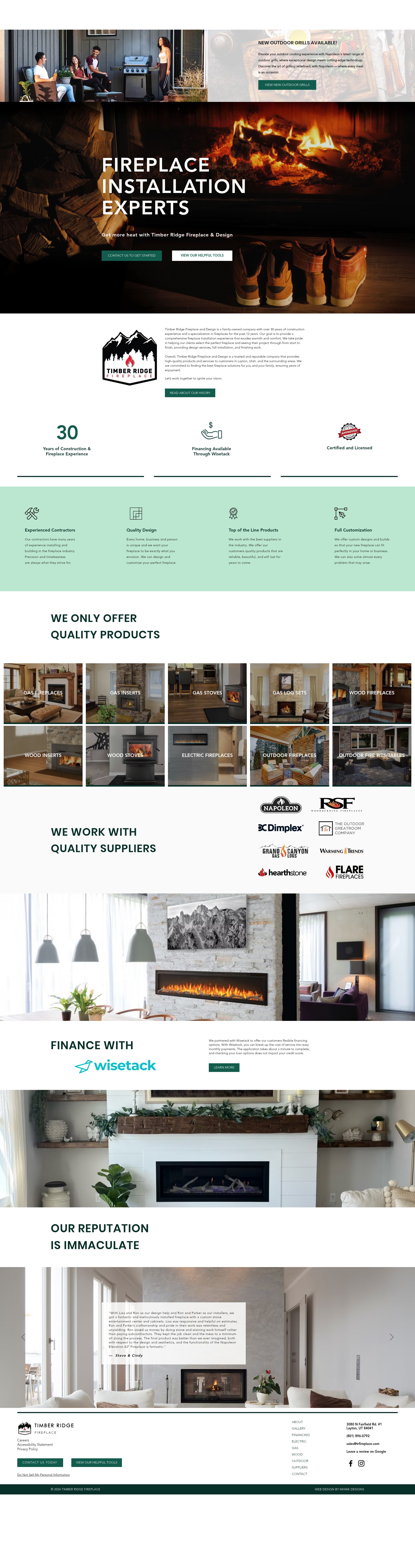 Screenshot of trfireplace.com