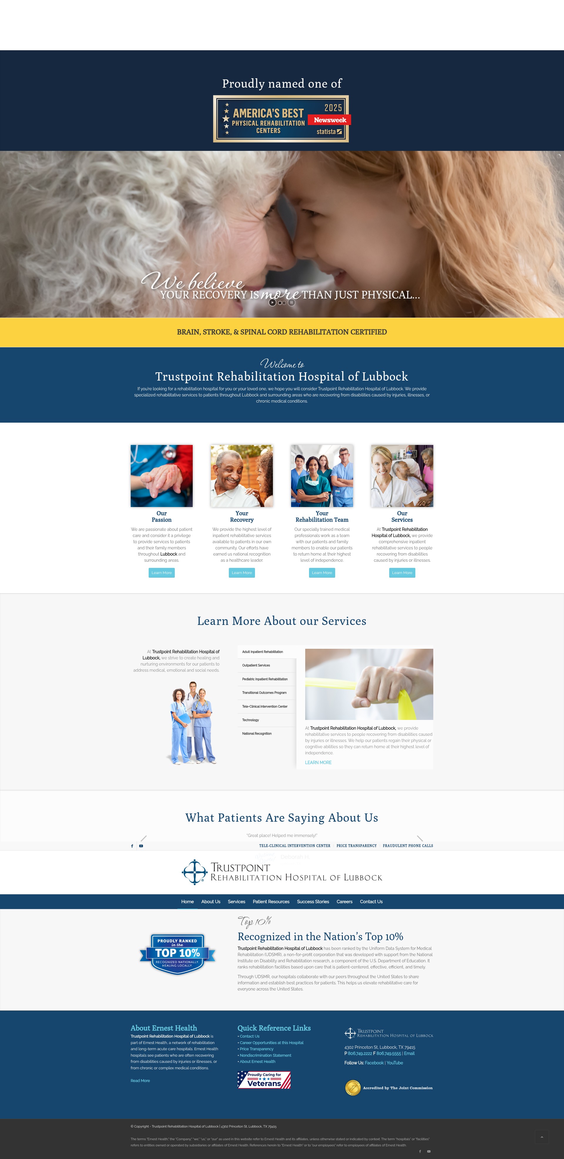 Screenshot of trhl.ernesthealth.com