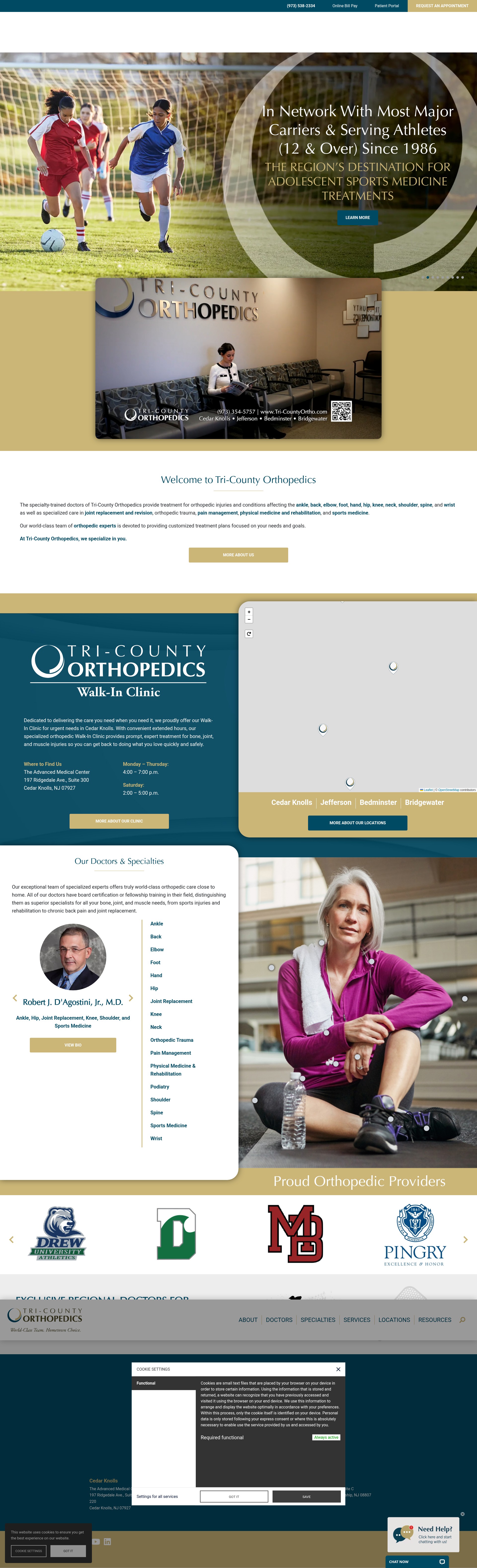 Screenshot of tri-countyortho.com