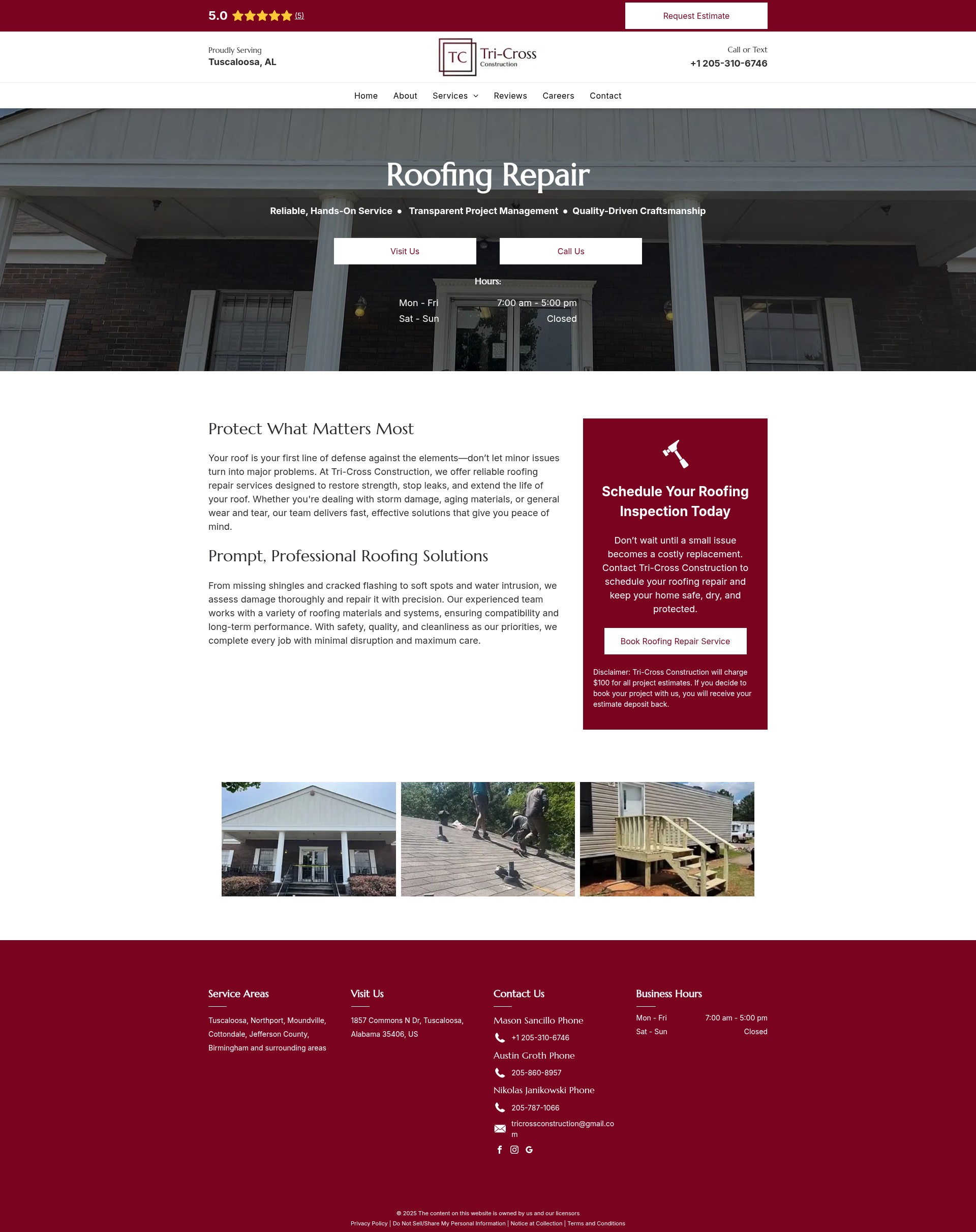 Screenshot of tri-crossconstruction.com