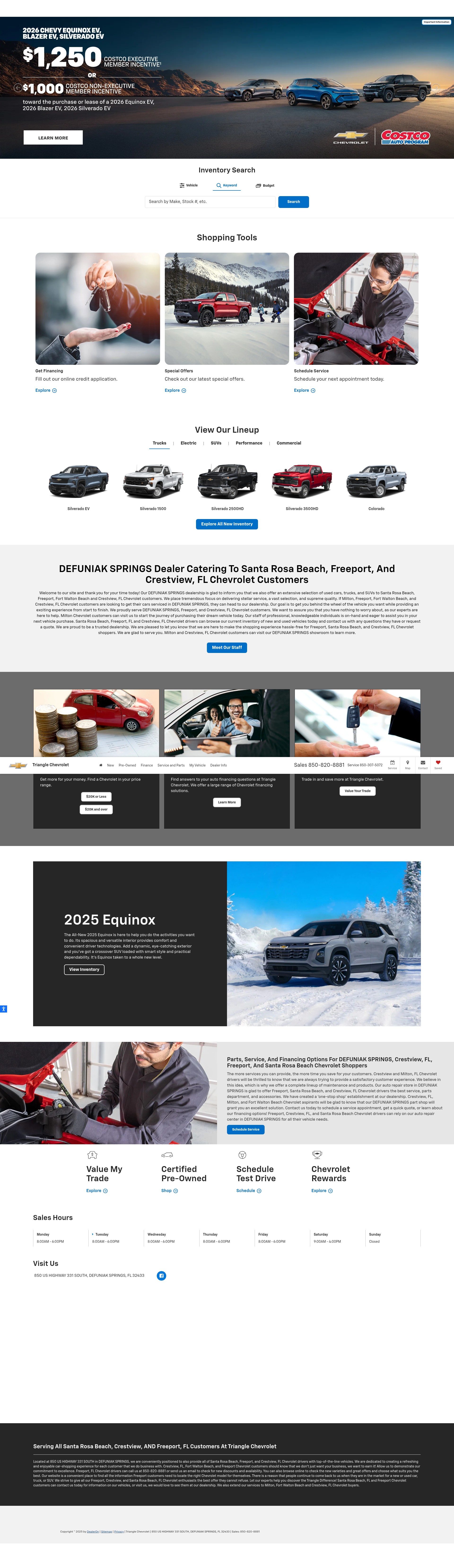 Screenshot of trianglechevy.com