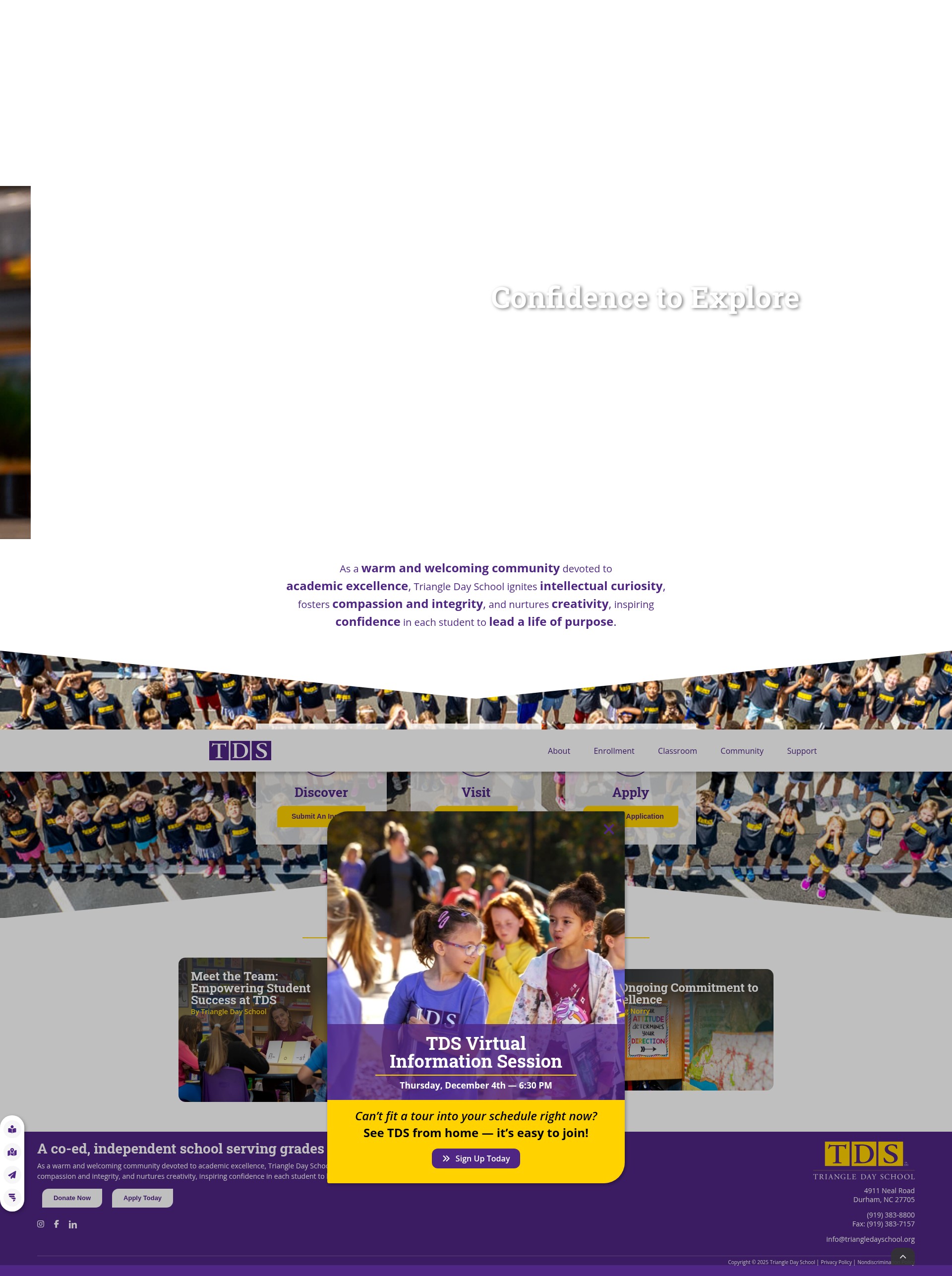 Screenshot of triangledayschool.org
