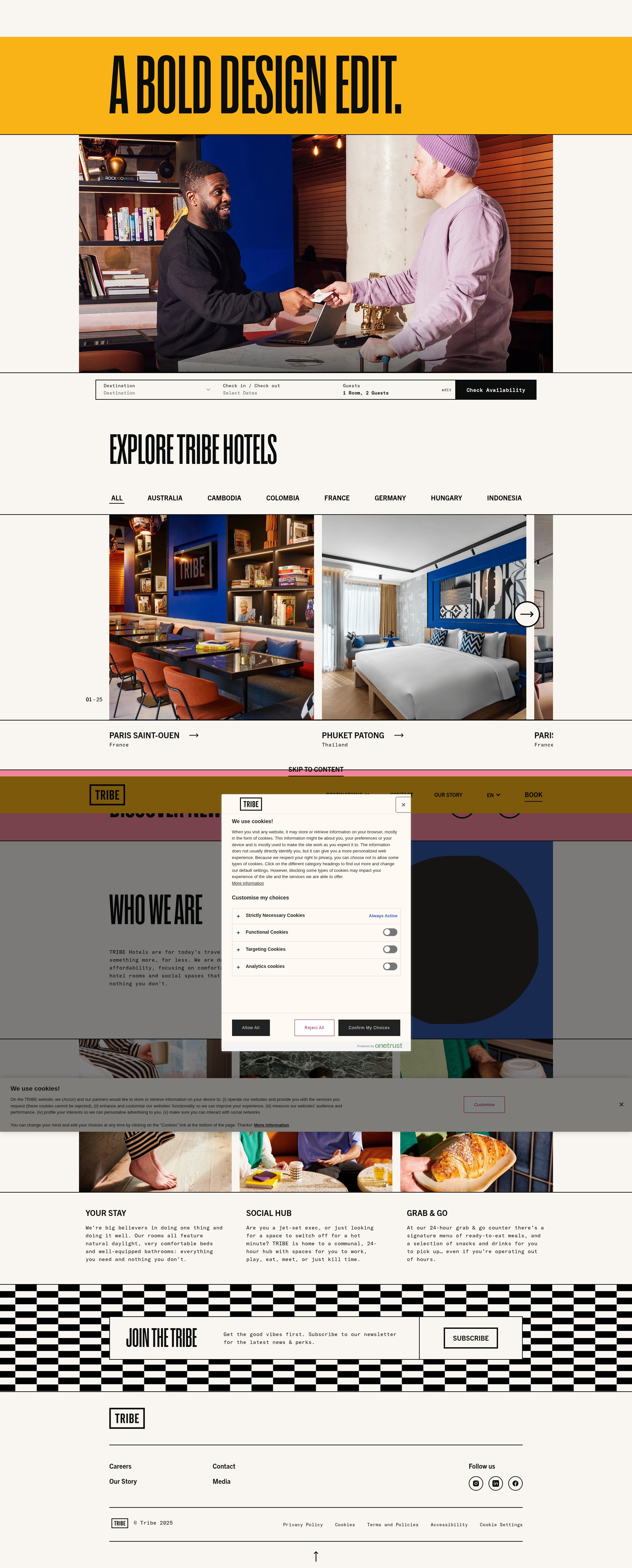 Screenshot of tribehotels.com