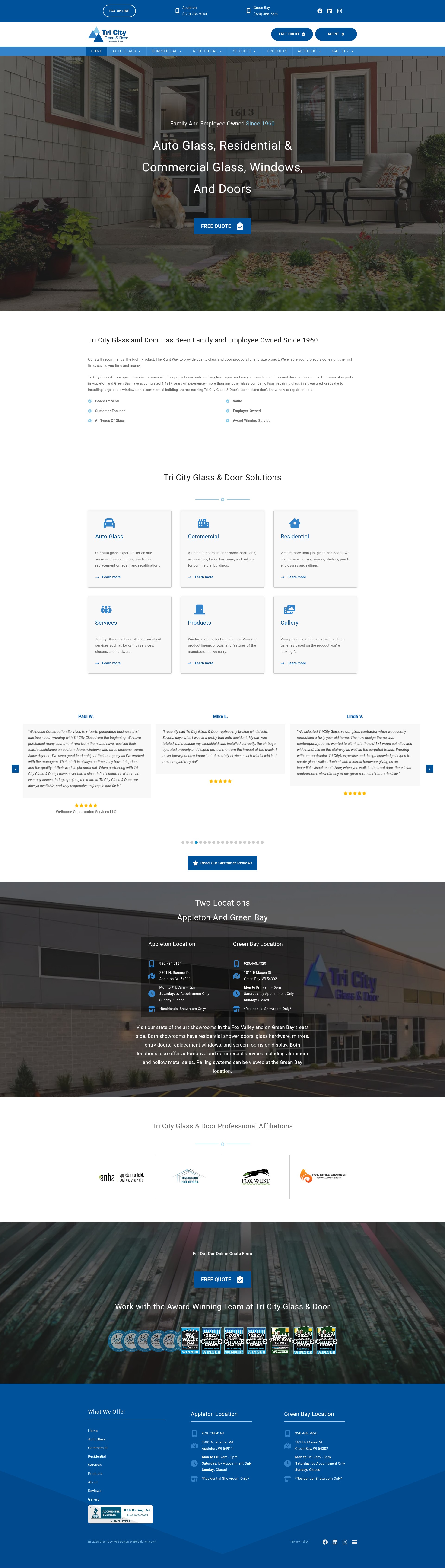 Screenshot of tricityglass-door.com