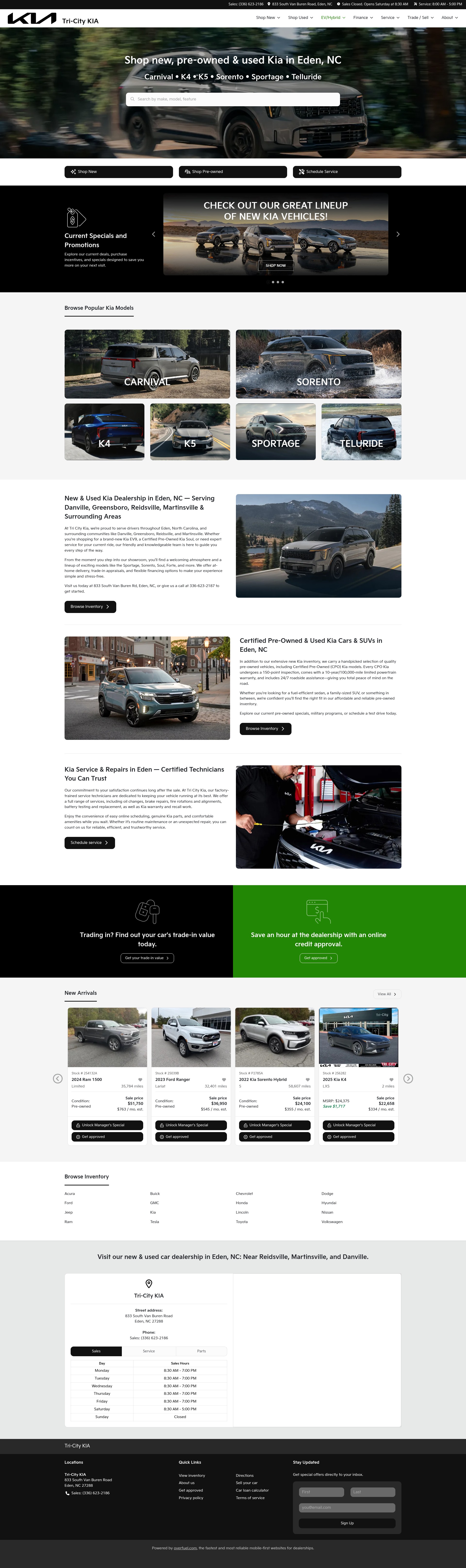 Screenshot of tricitykia.com