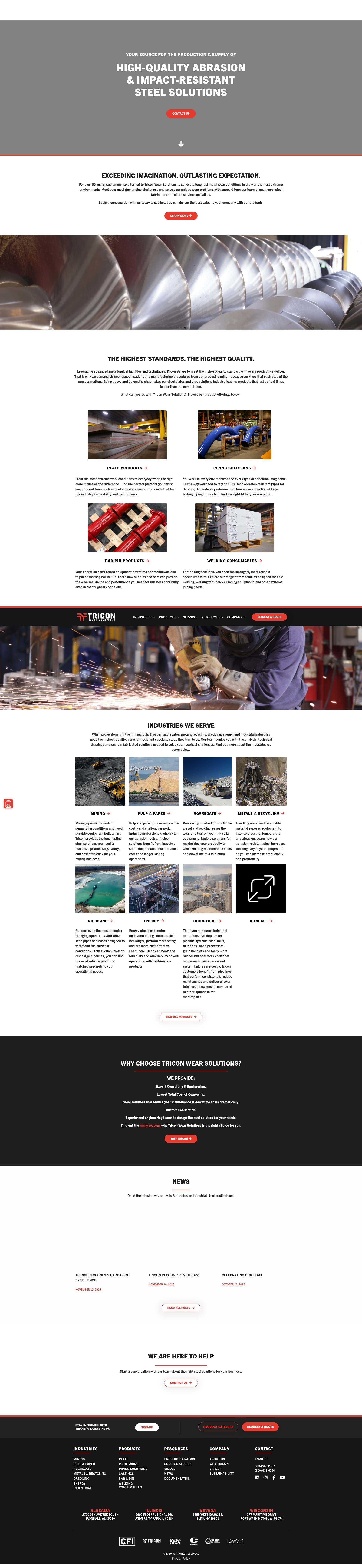 Screenshot of triconwearsolutions.com