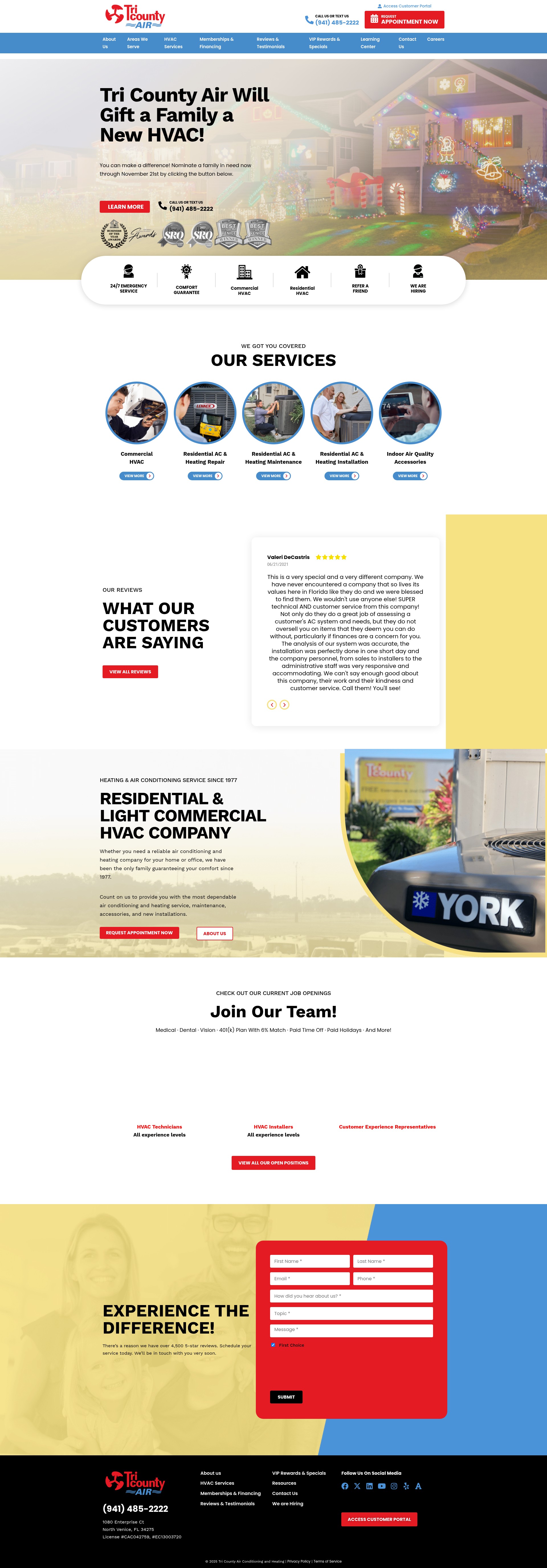 Screenshot of tricountyair.com