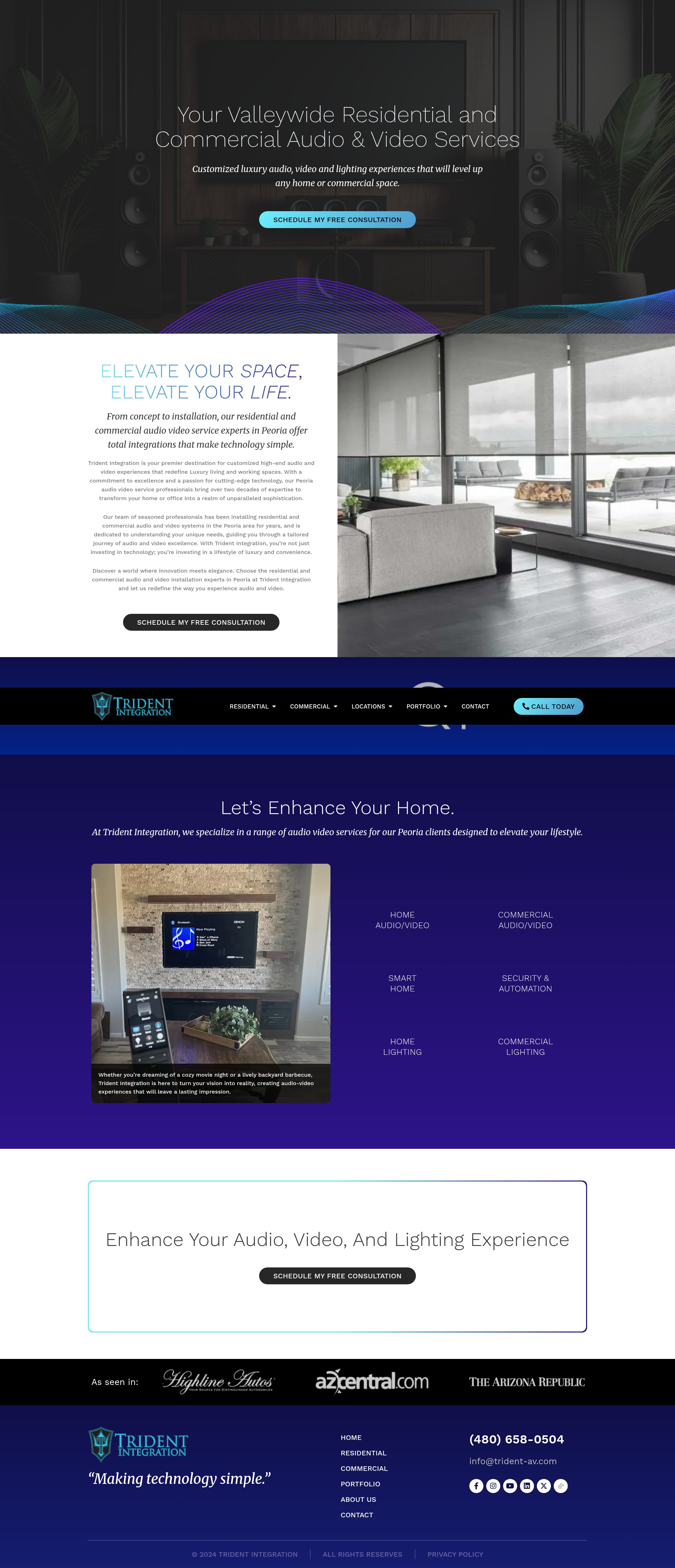 Screenshot of trident-av.com