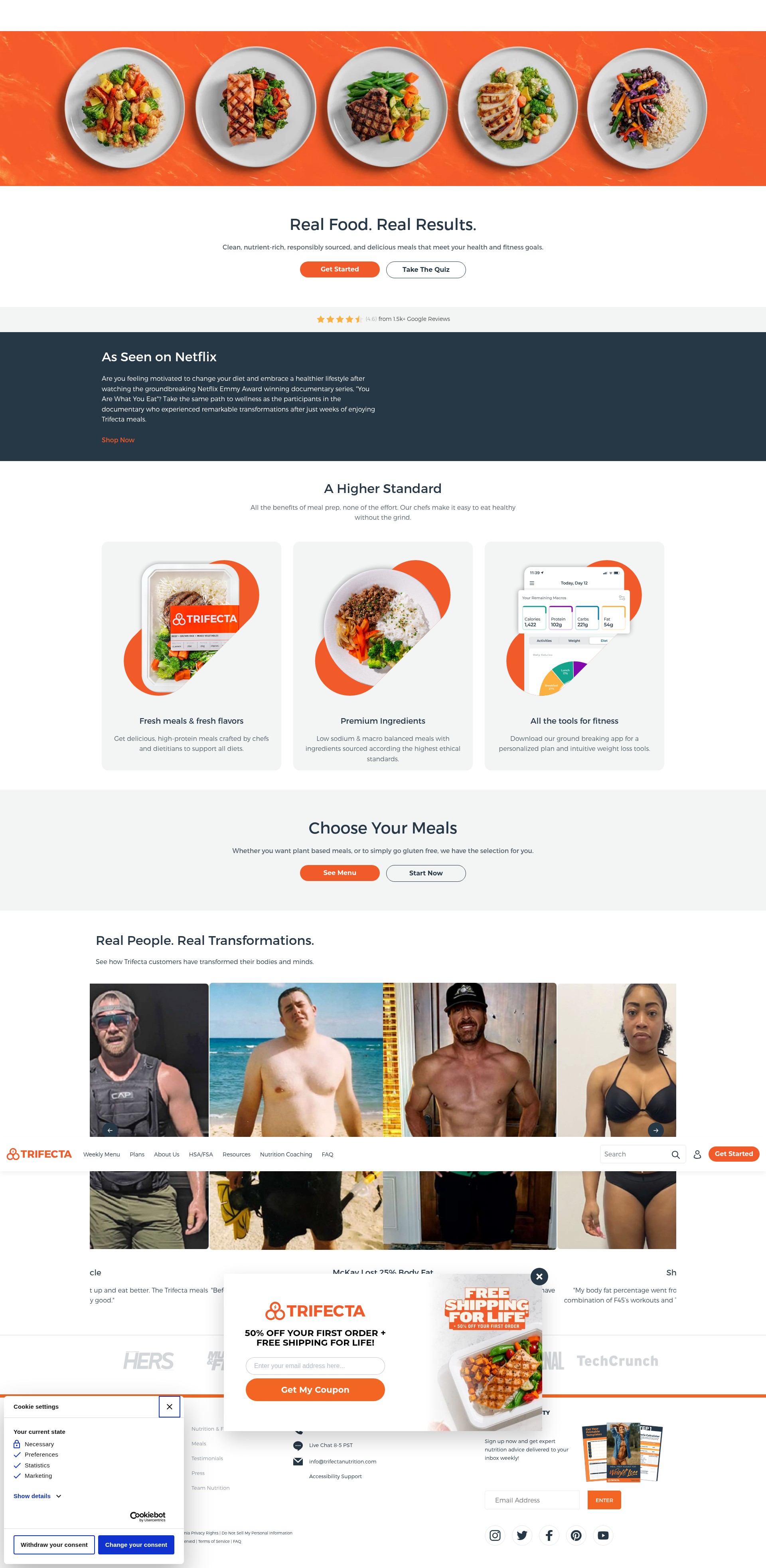 Screenshot of trifectanutrition.com