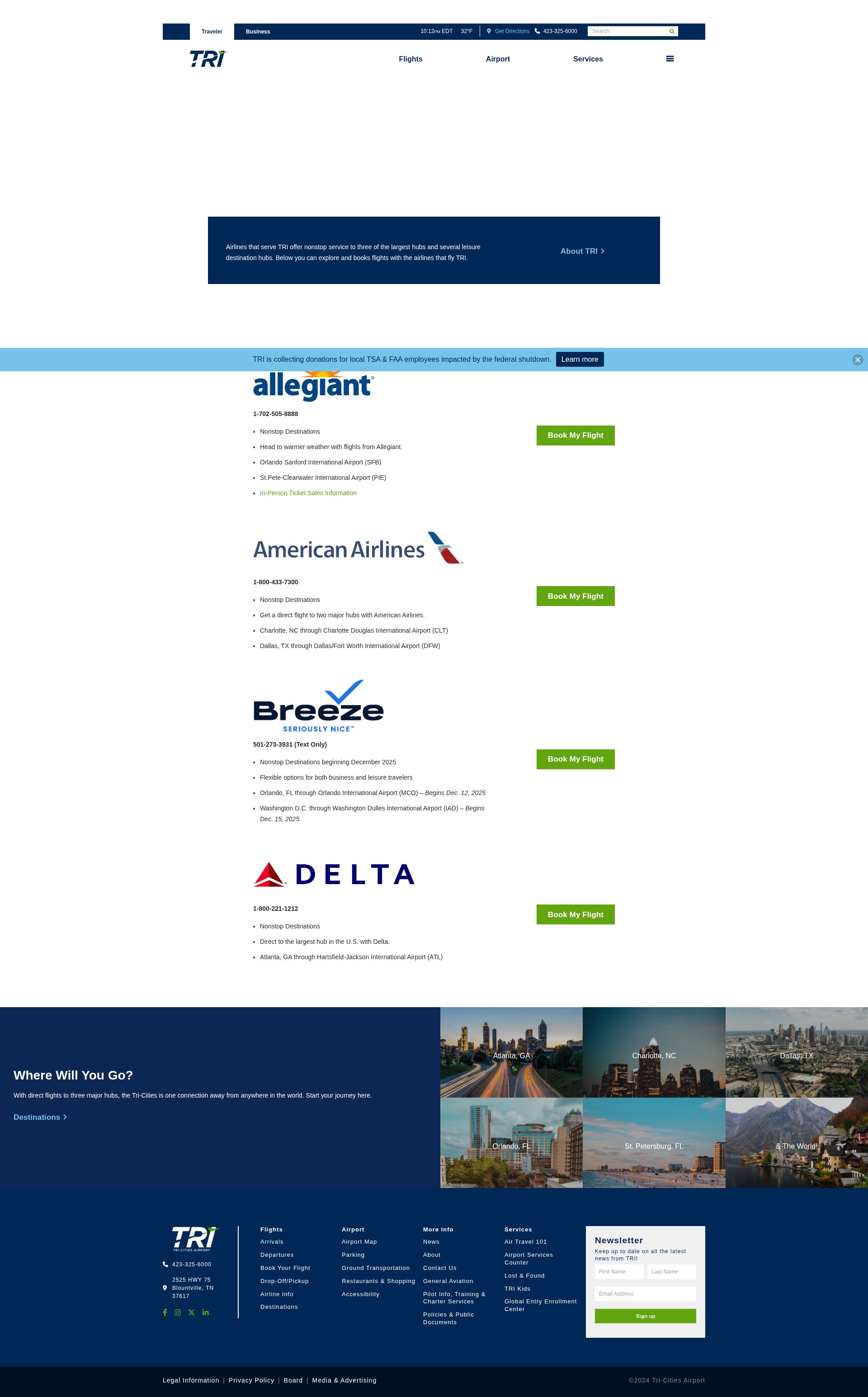 Screenshot of triflight.com