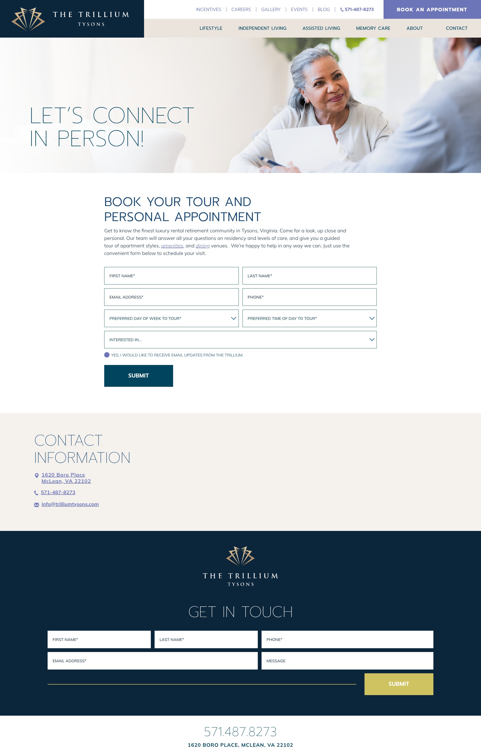 Screenshot of trilliumtysons.com