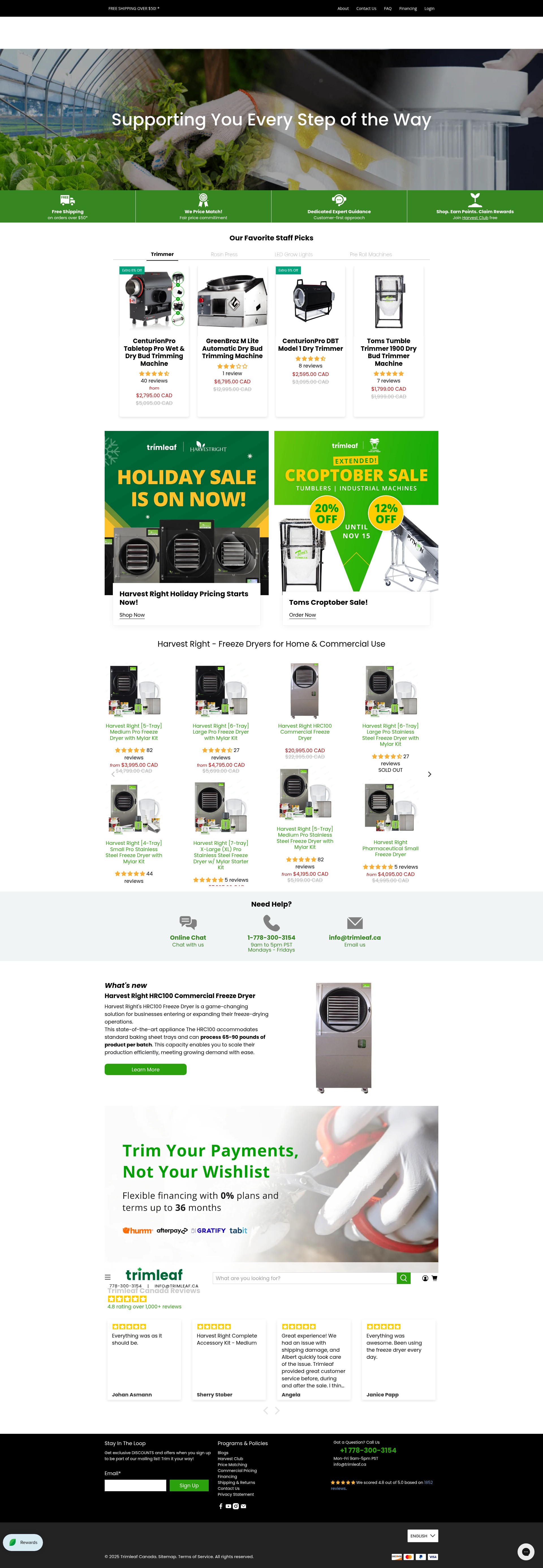 Screenshot of trimleaf.ca