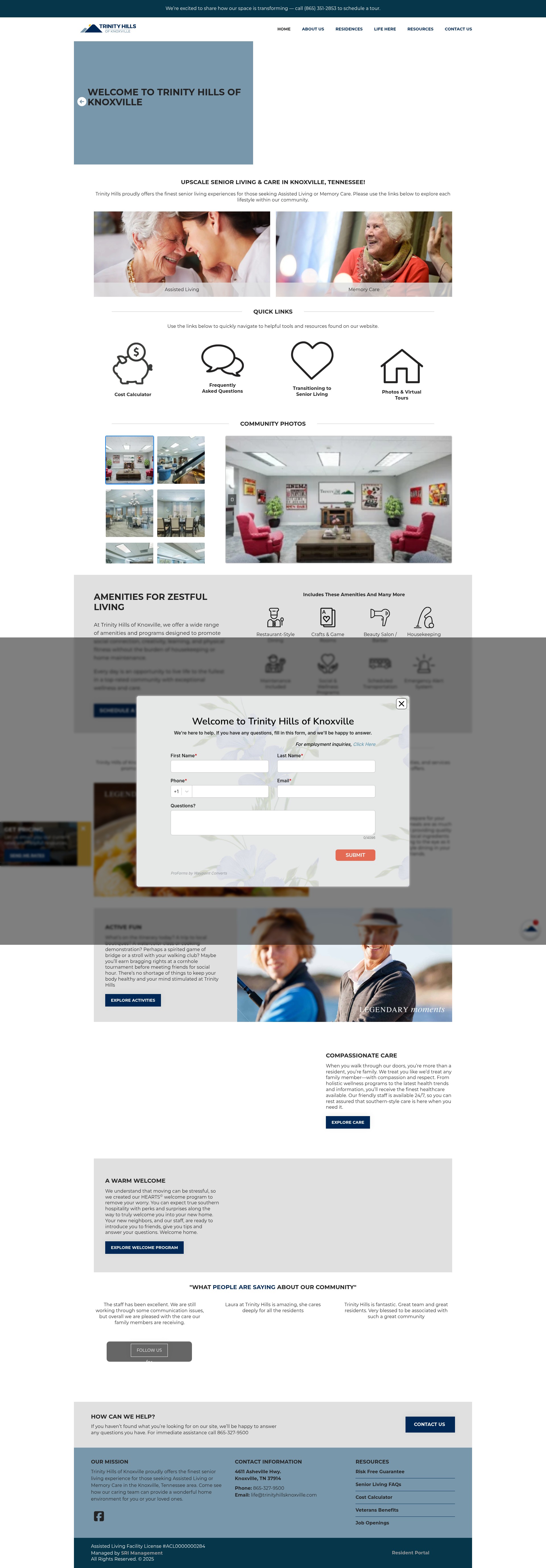 Screenshot of trinityhillsknoxville.com
