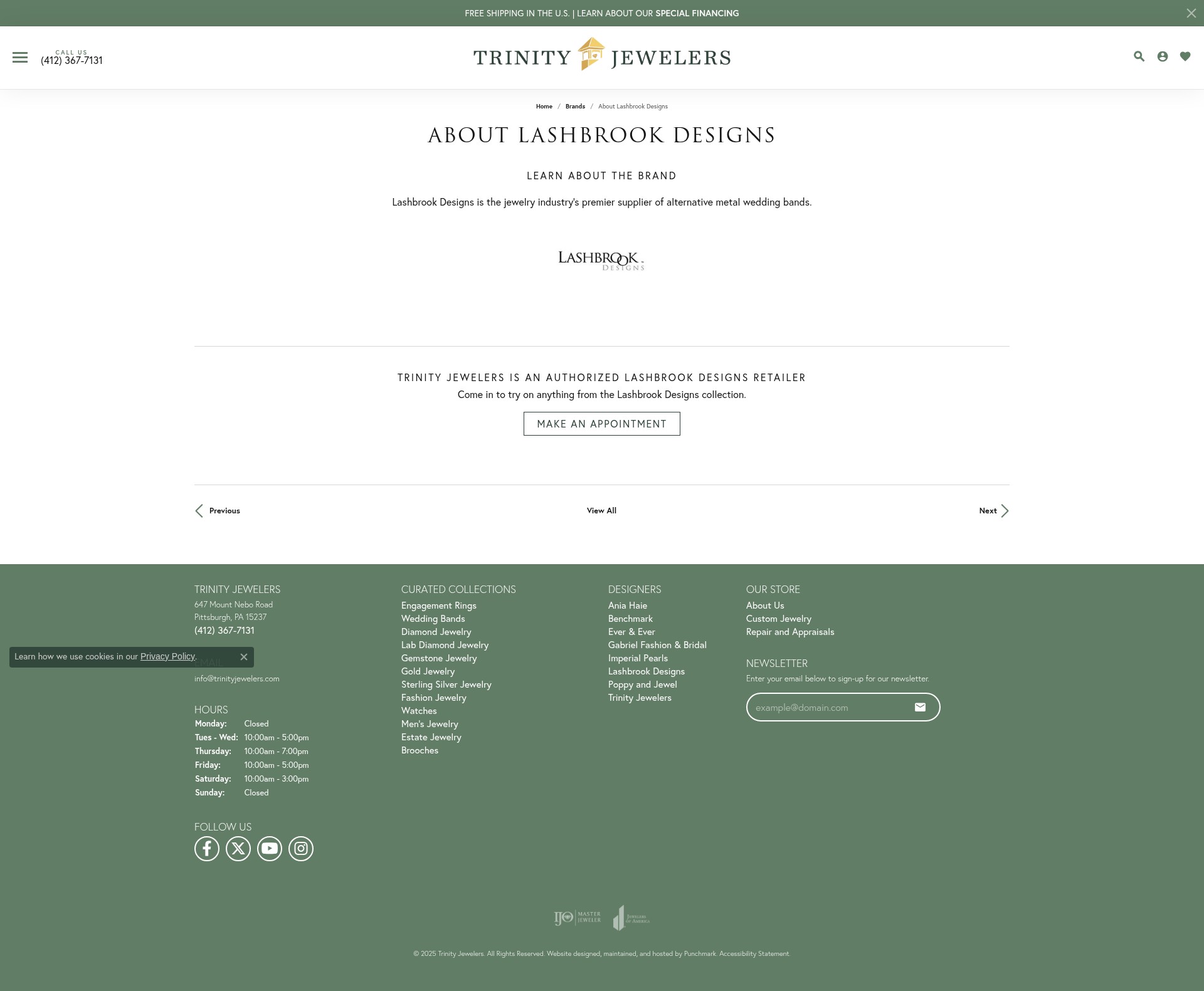 Screenshot of trinityjewelers.com