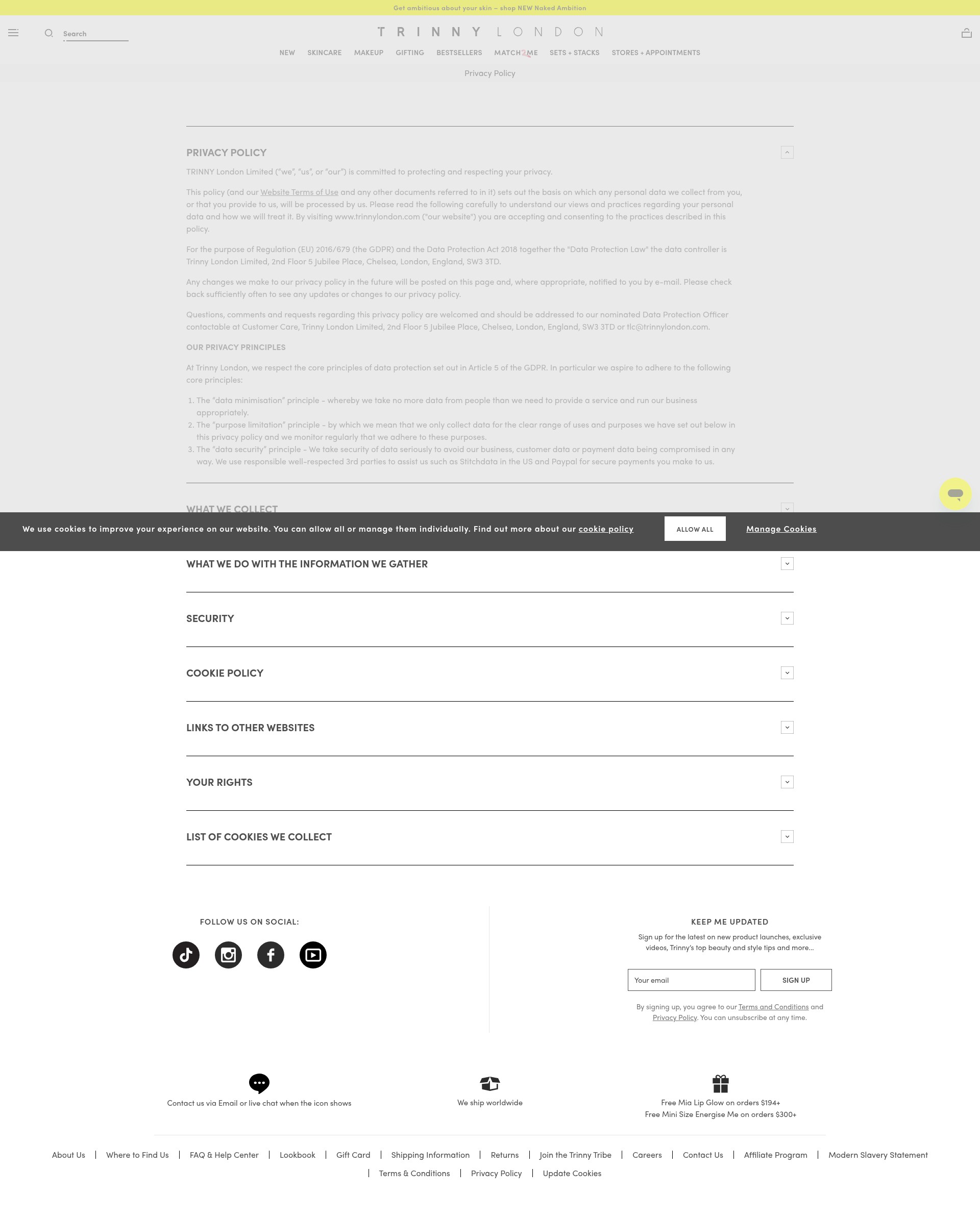 Screenshot of trinnylondon.com