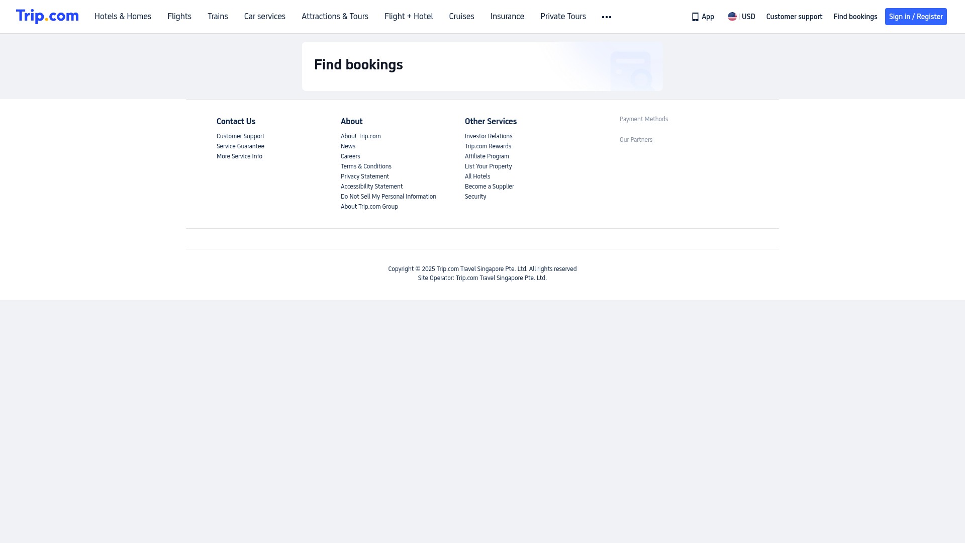 Screenshot of trip.com