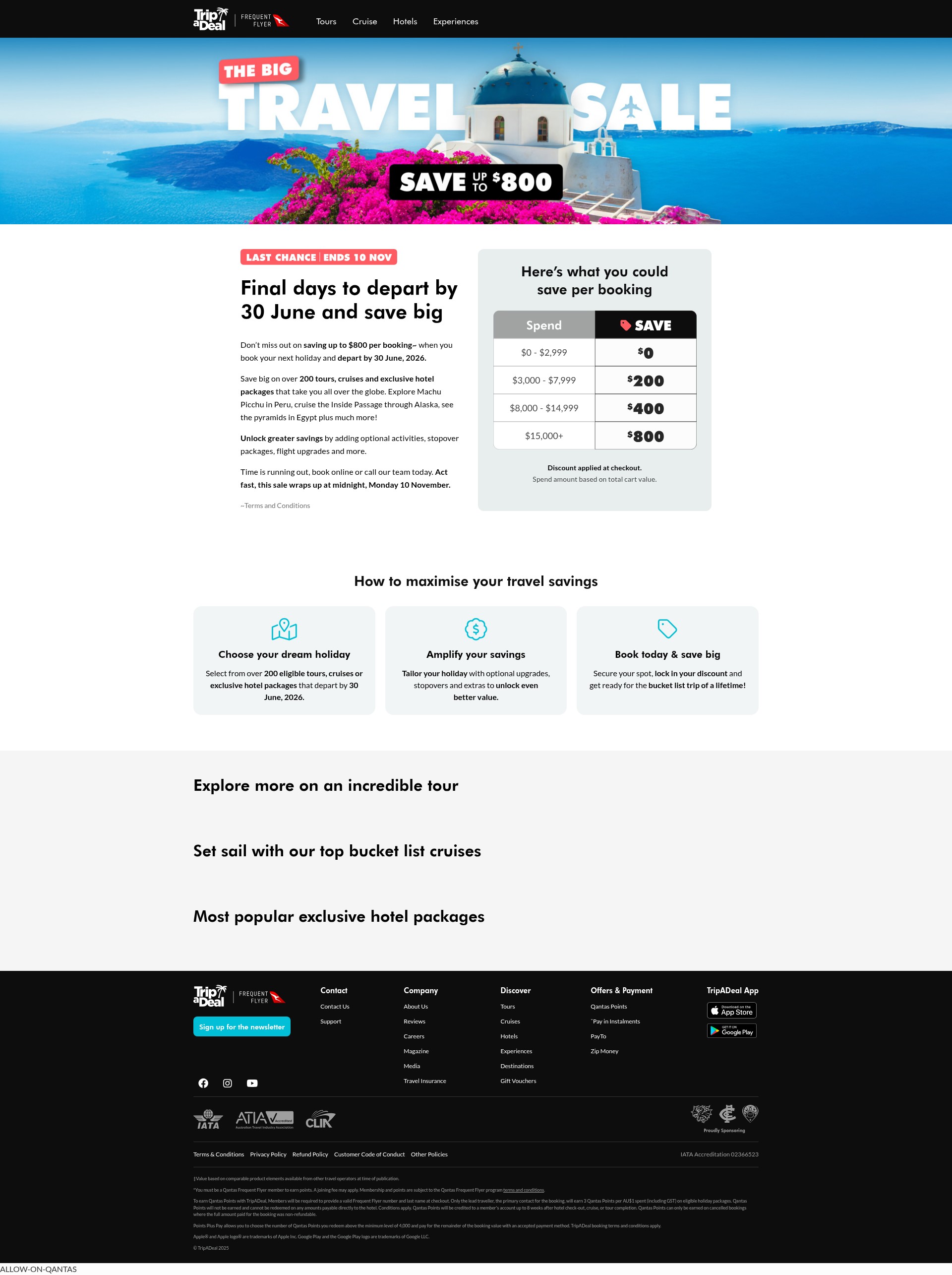 Screenshot of tripadeal.com.au