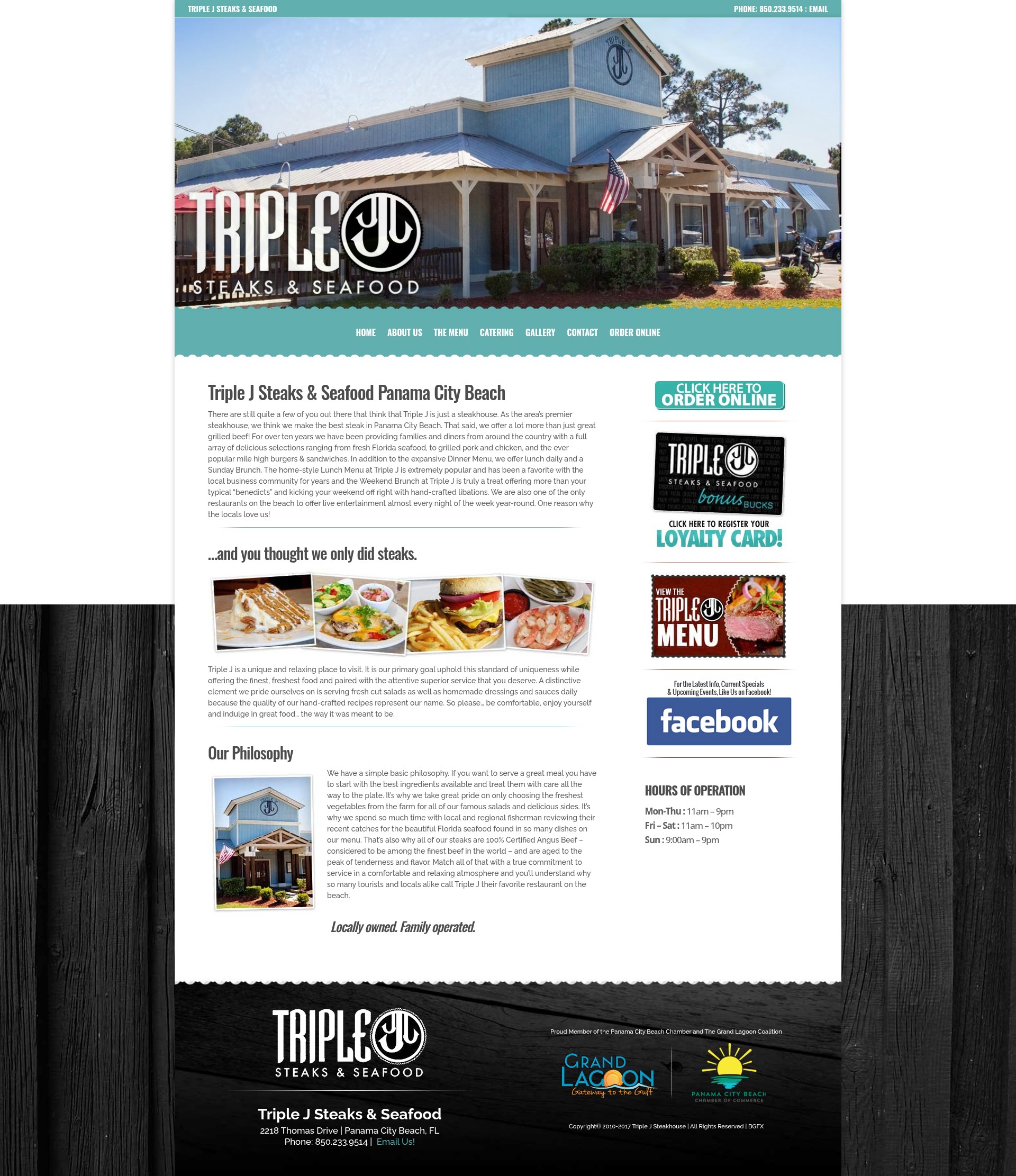 Screenshot of triplejsteakhouse.com