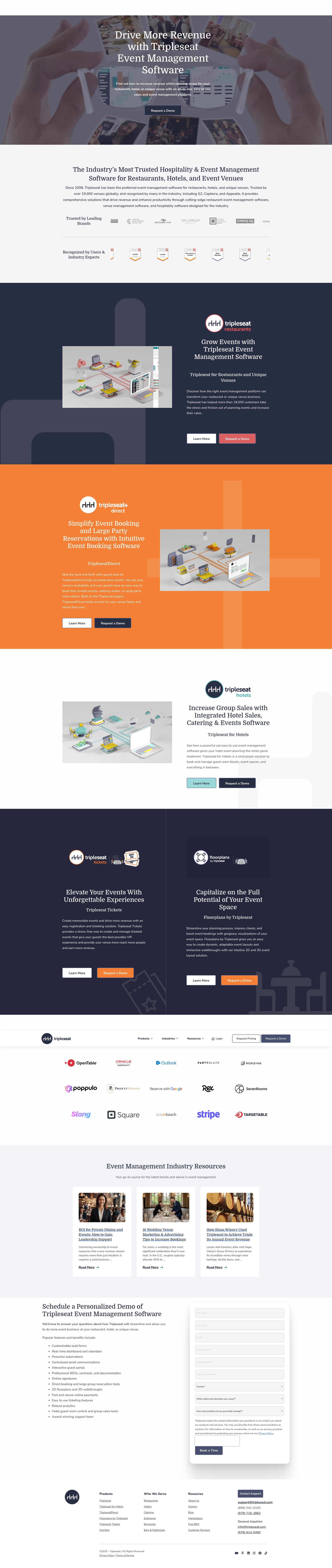Screenshot of tripleseat.com