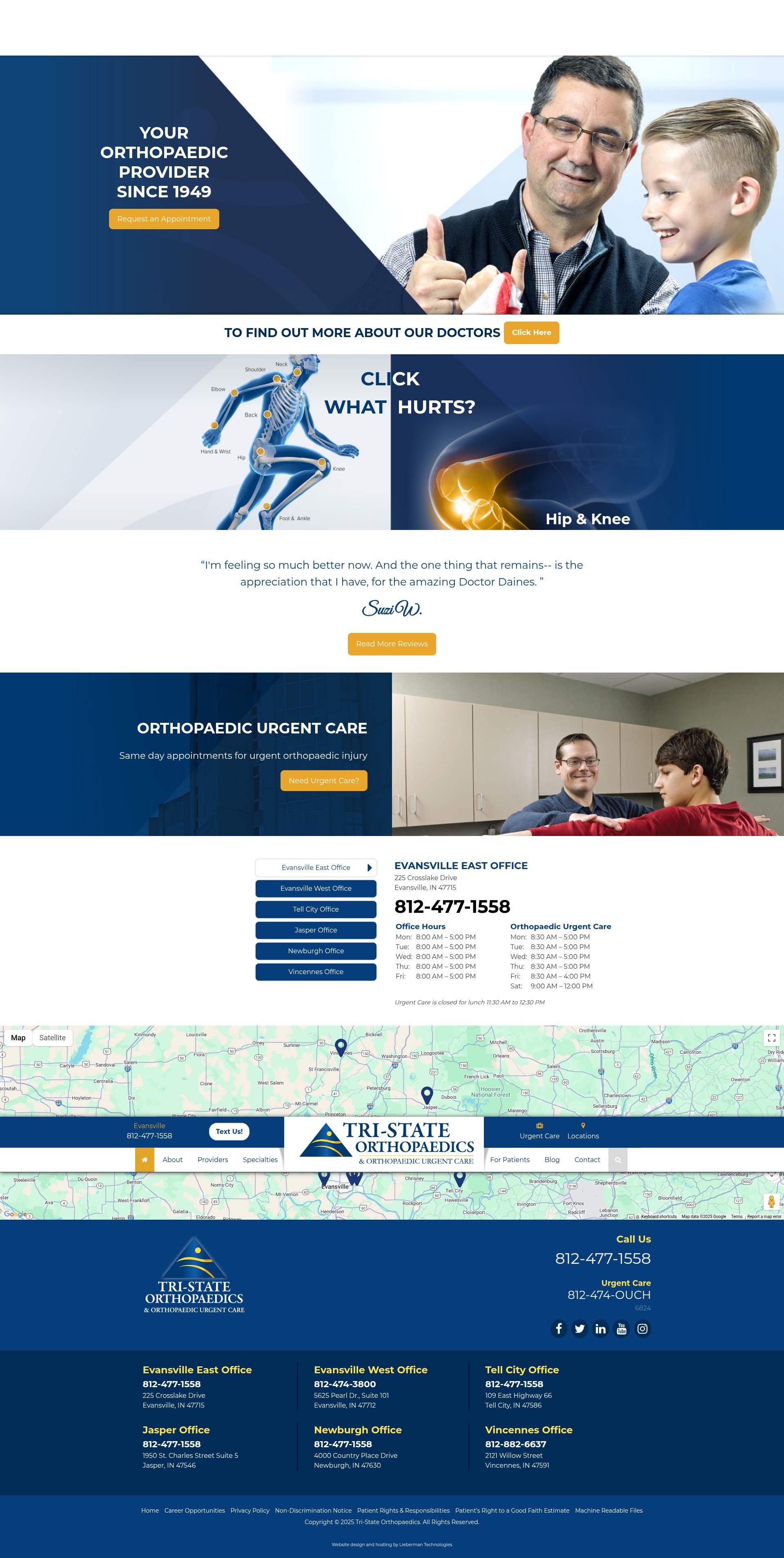 Screenshot of tristate-ortho.com